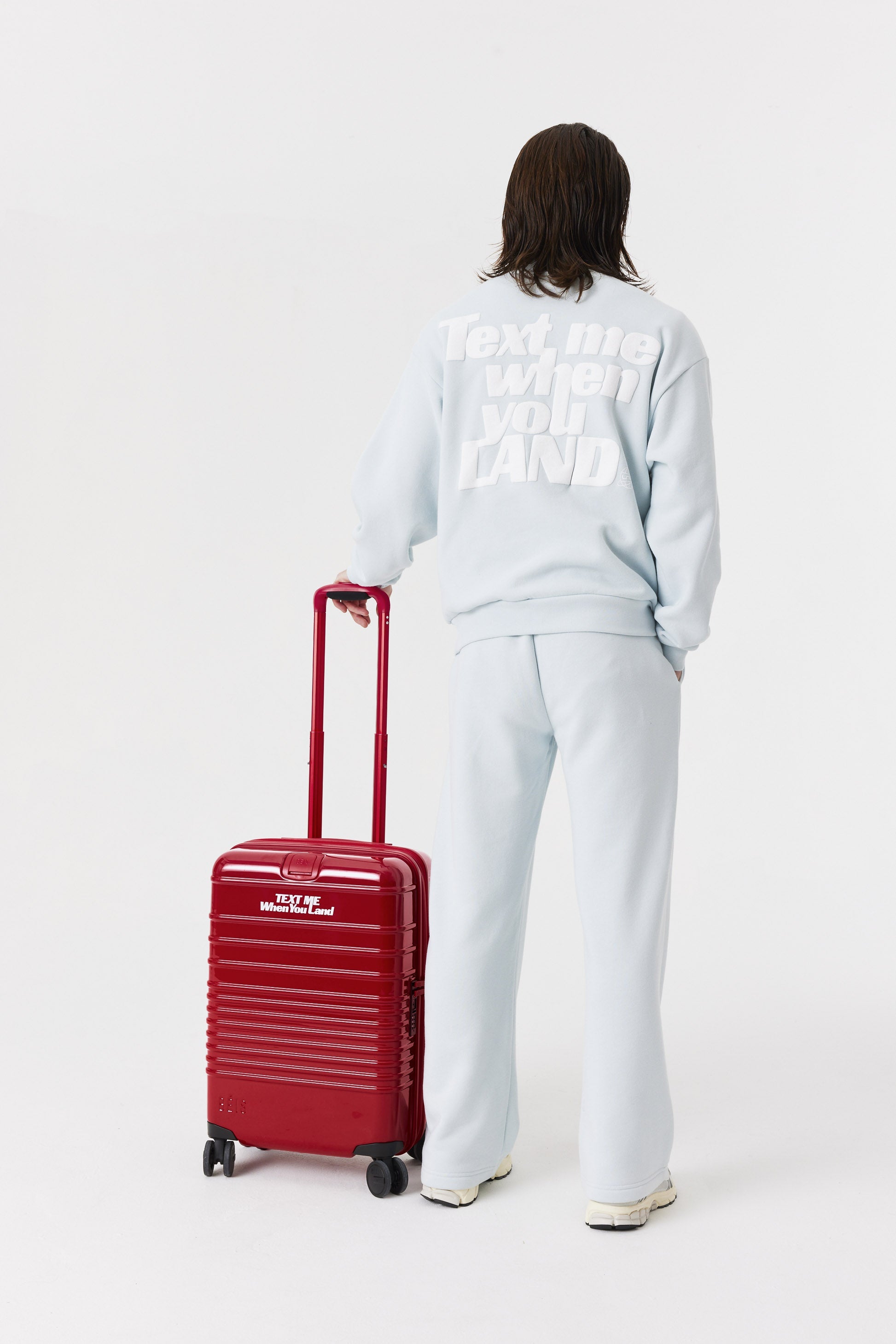 Text Me Red Carry On Roller Luggage - Lightweight & Durable Suitcase for Travel, Business Trips & Weekend Getaways