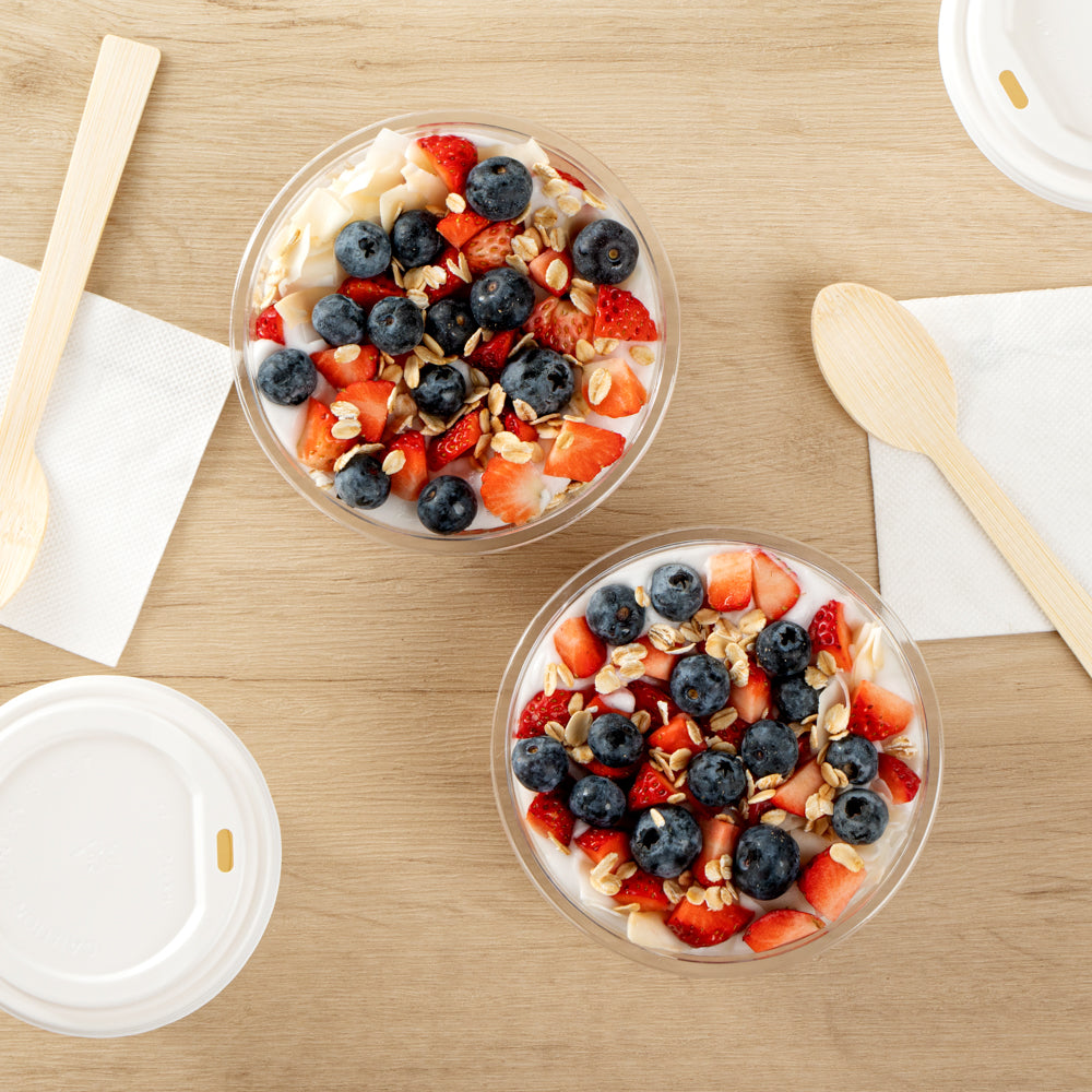 7 oz Round Clear Plastic Salad Bowls - 5