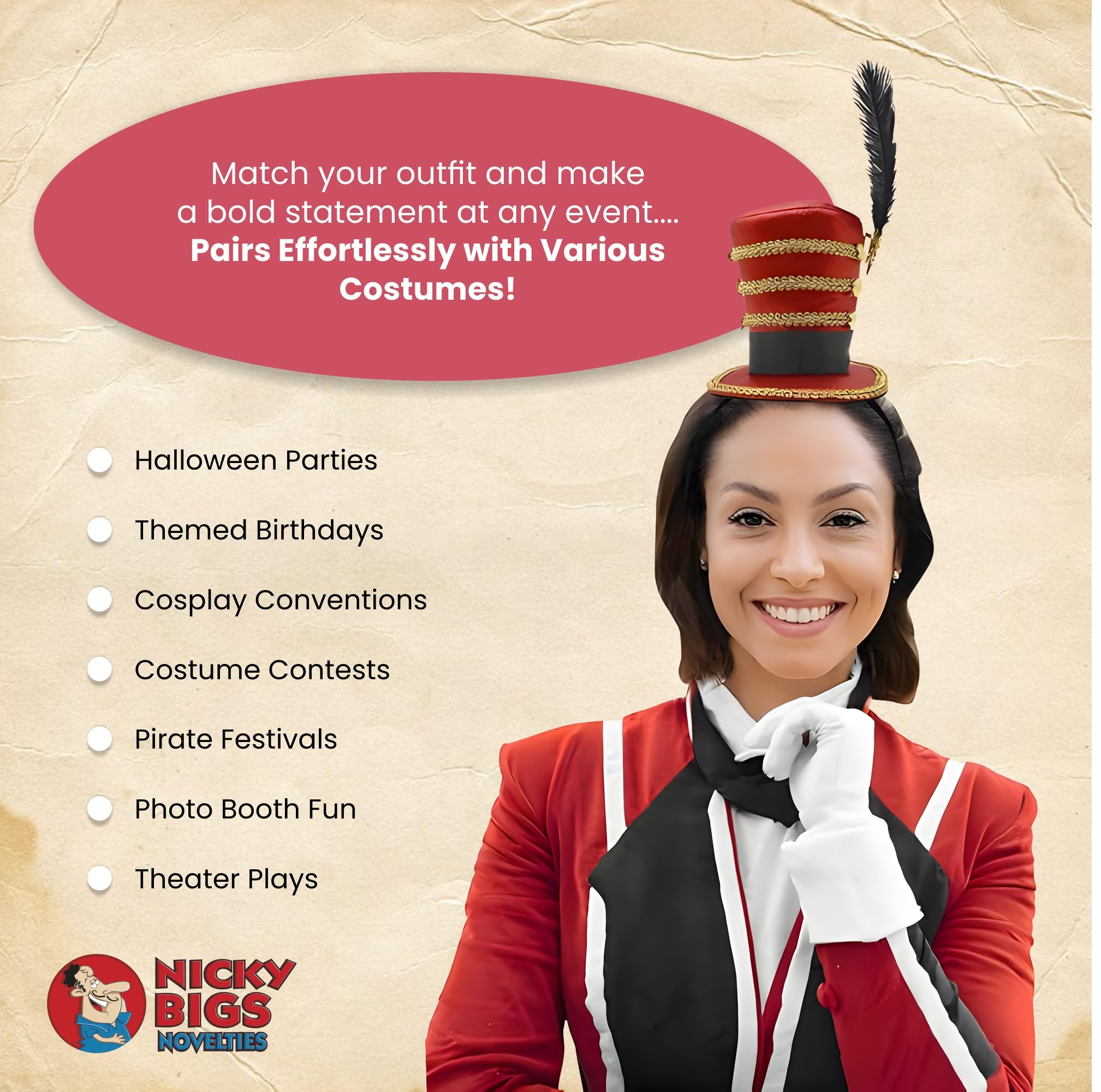 Mini Top Hat Headband - Circus Costume Accessory for Carnival & Parties