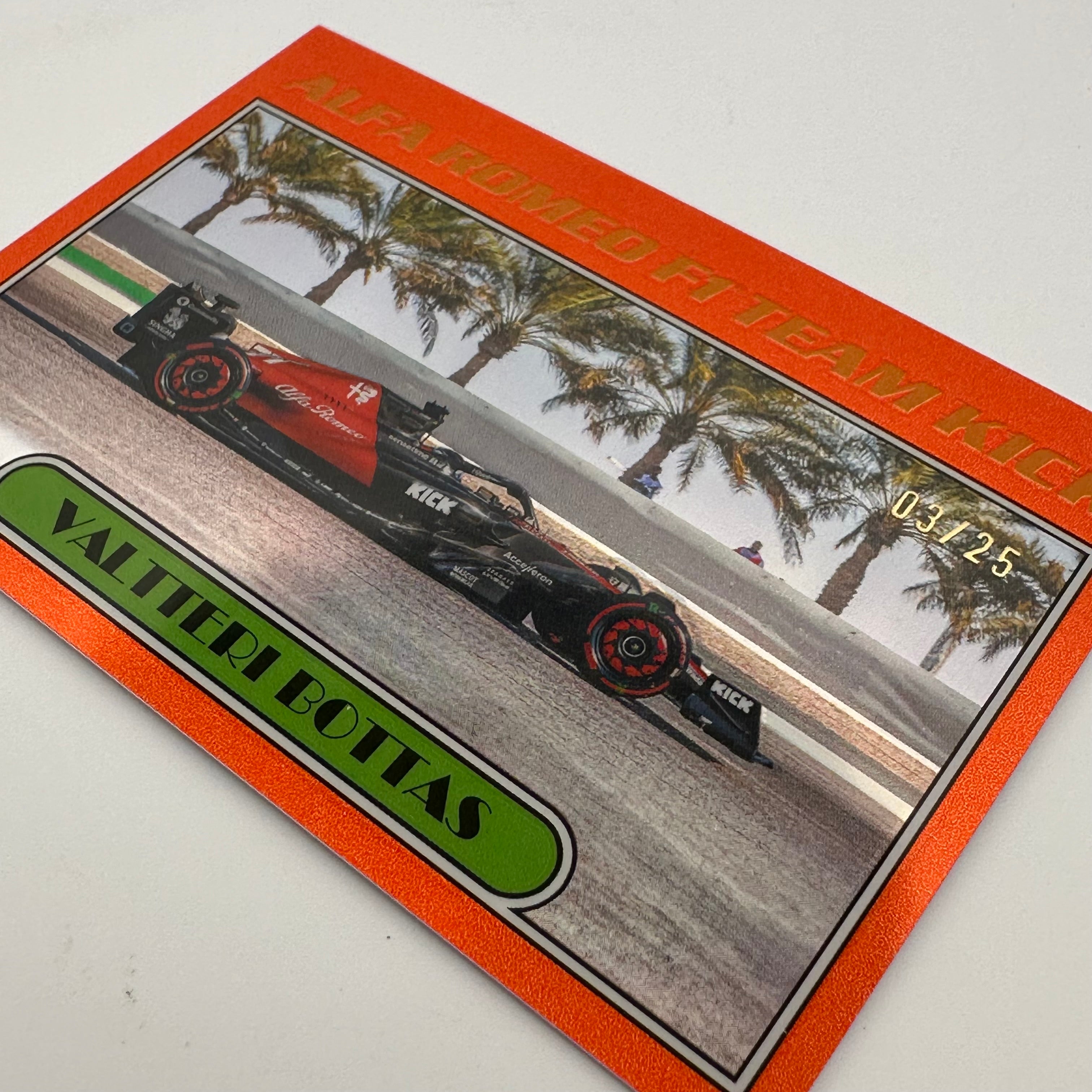 2023 Topps Chrome Formula 1 Orange Refractor Valteri Bottas #AU77 VB - Rare F1 Trading Card for Collectors & Racing Fans (Perfect for Display, Trading, and Investment)