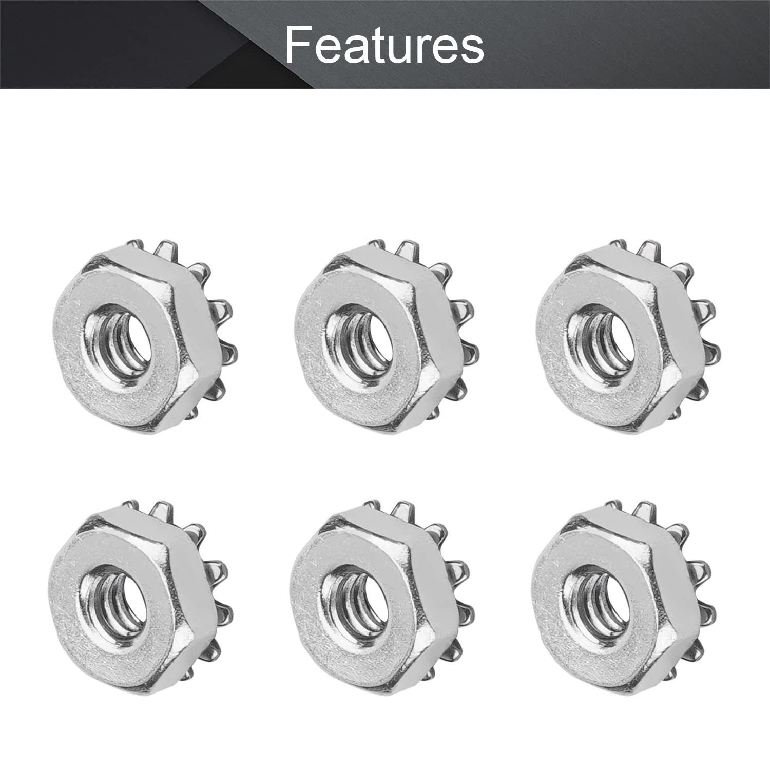 MroMax 6#-32 K-Lock Nuts, 100Pcs - 304 Stainless Steel Keps Lock Nuts for Hardware Fastening | Machinery, Furniture & Electrical Appliances | Secure Fastening Solution for DIY Projects & Industrial Use