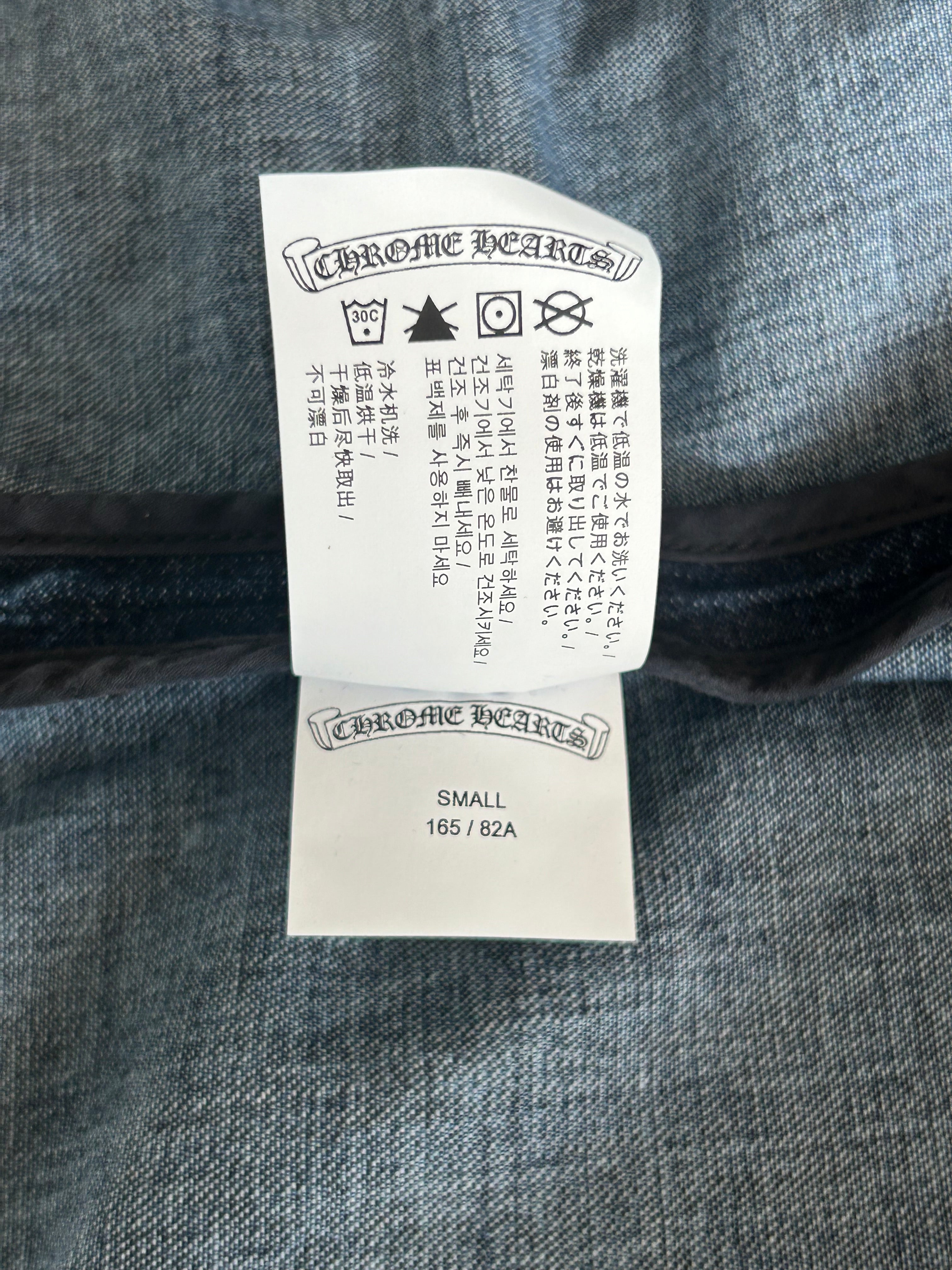 Chrome Hearts Blue Women's Denim Button Up Shirt - Stylish Vintage Denim Top for Casual Wear & Street Fashion