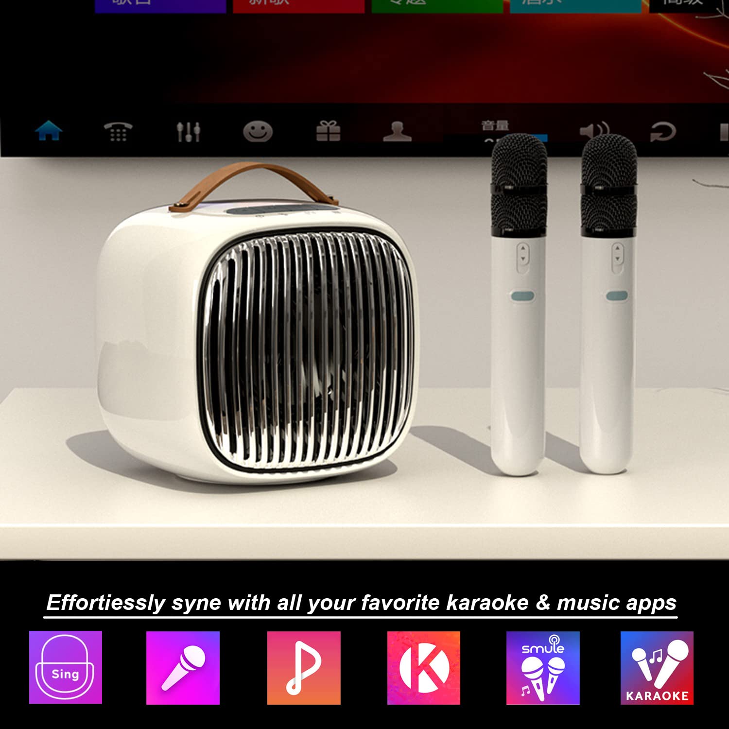 Portable Bluetooth Karaoke Machine with 2 Wireless Microphones - Home Party, Wedding & Outdoor Entertainment System for Adults - Perfect for Family Gatherings, Church Events & Picnics