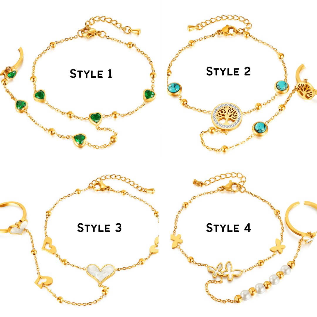 Y2K Evil Eye Hand Chain Bracelet for Women - Trendy Boho Adjustable Hand Jewelry for Protection & Style - Perfect for Festivals, Parties, and Layering with Other Bracelets