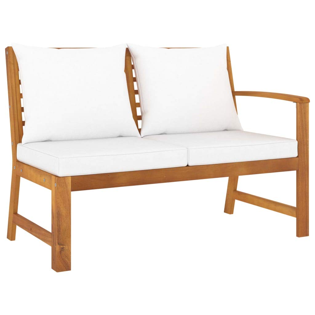 vidaXL 6-Piece Patio Lounge Set - Outdoor Sectional Sofa with Cushions, Modern Cream Acacia Wood Furniture for Backyard, Garden & Poolside Relaxation