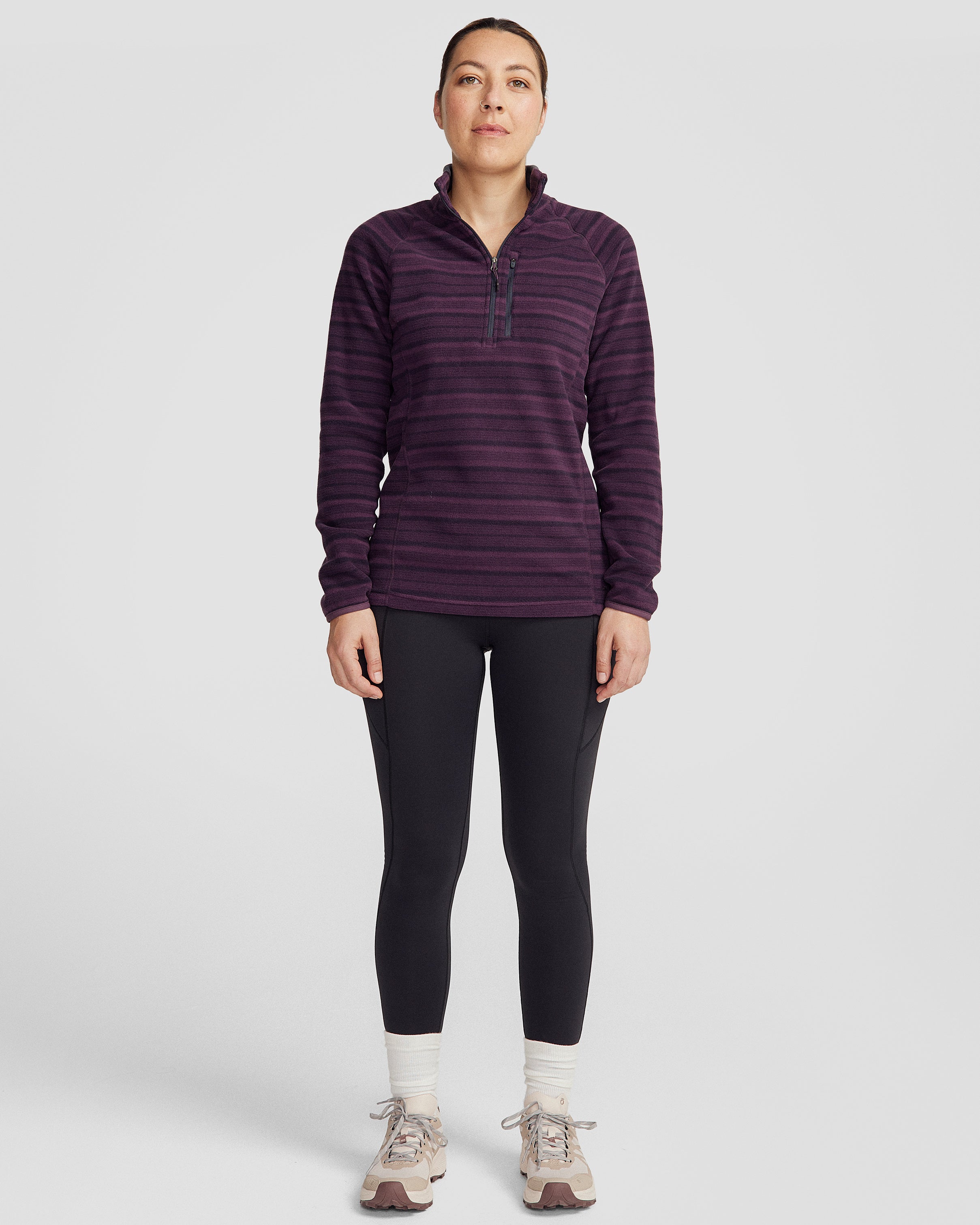 Women's Ridge 100 Primaloft Insulated Pullover Jacket - Warm Winter Fleece Lined Hoodie with Jam Stripe Design for Hiking, Camping & Outdoor Activities