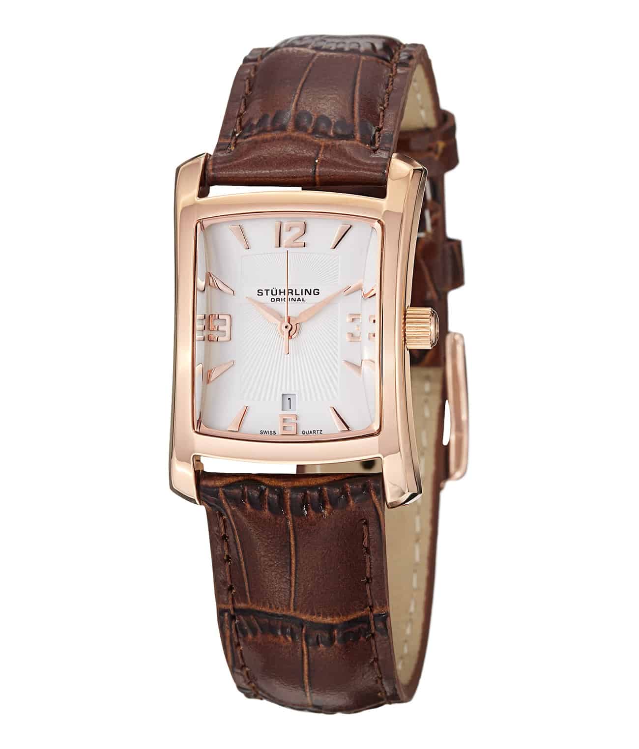 White Dial / Silver Case / Black Leather Strap Tang Buckle