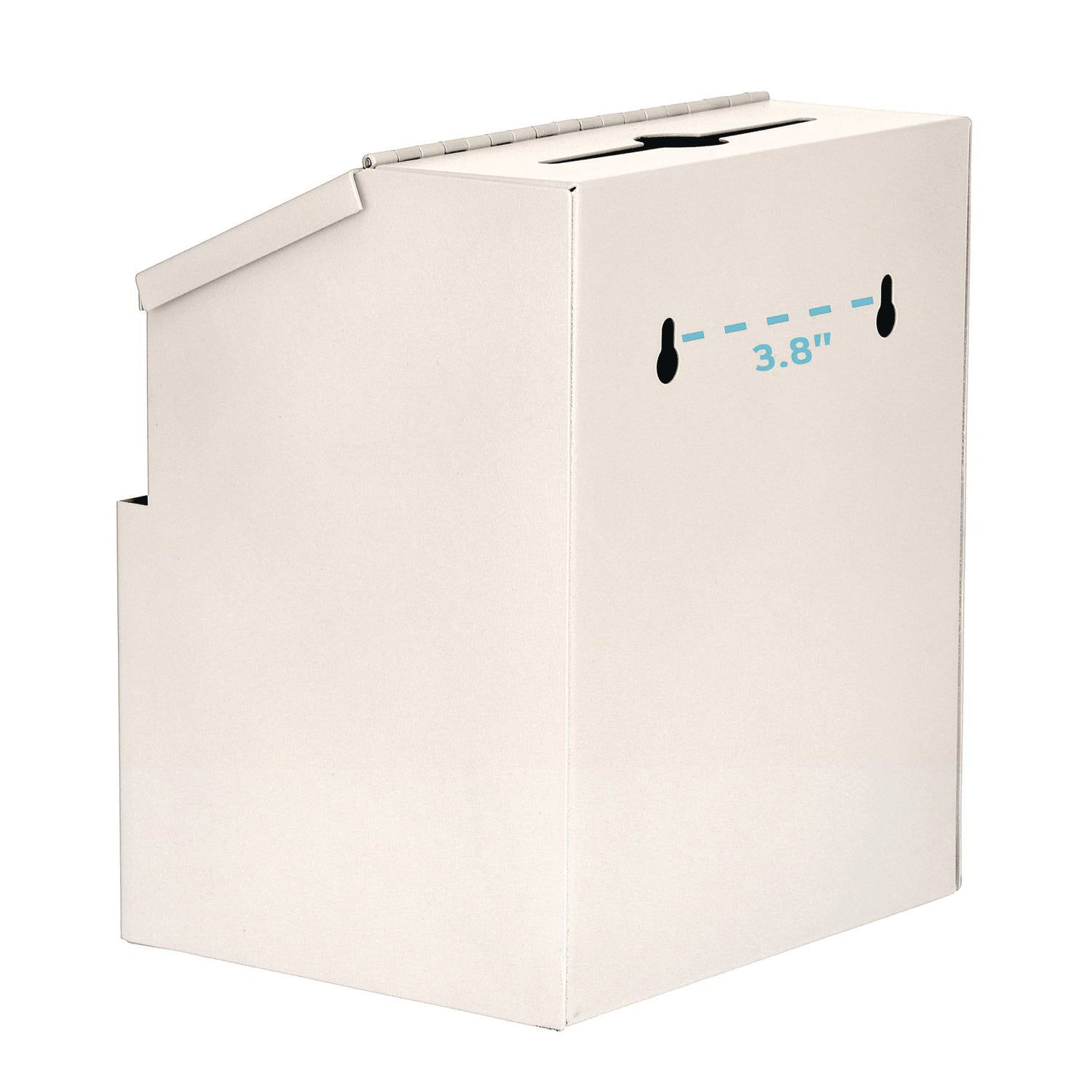 AdirOffice Wall Mountable Steel Suggestion Secure Drop Box with Key - 7 x 6 x 8.5 Inch Locking Mailbox - 304 Stainless Steel White Security Box for Office, Home, or Retail Use