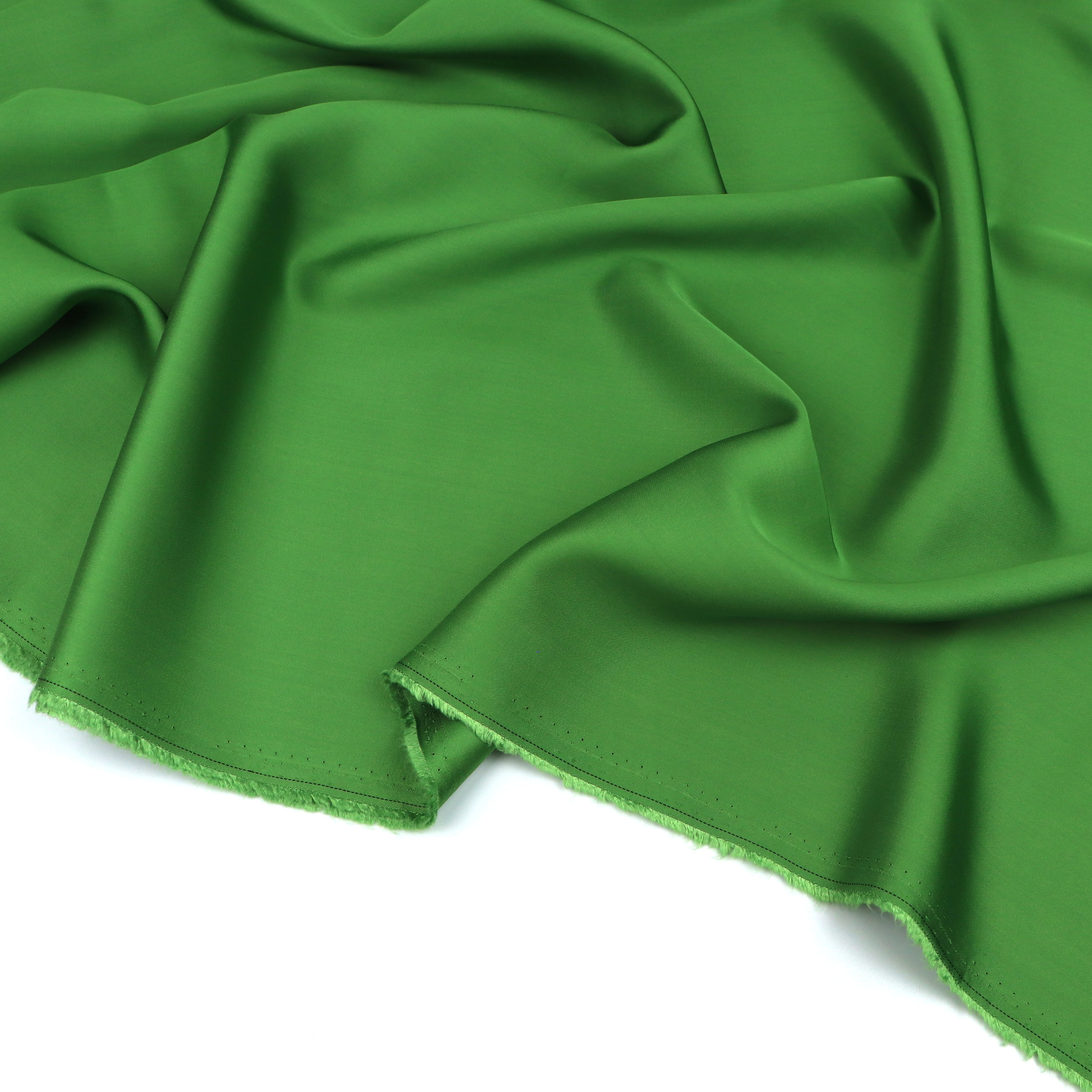 Luxury Viscose Satin Fabric - Emerald Green - Perfect for Dresses, Scarves & Home Decor