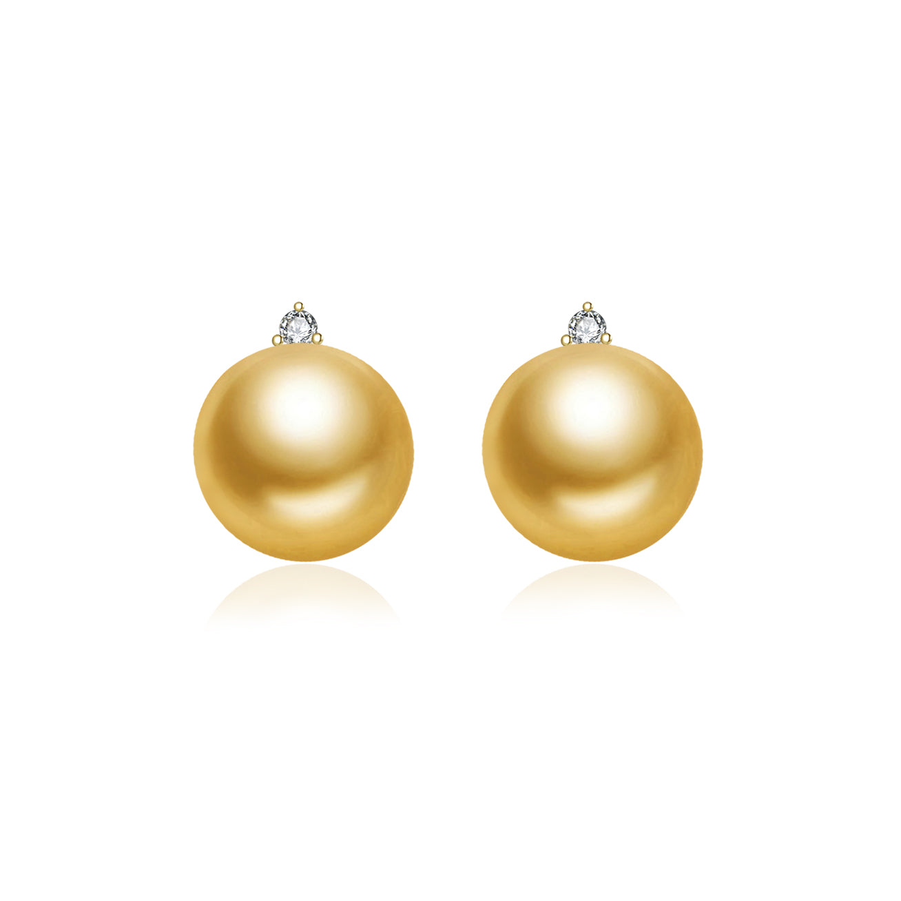 18K Gold Diamond South Sea Golden Pearl Earrings - Luxury Dangle Earrings for Women - Perfect for Weddings, Parties & Special Occasions