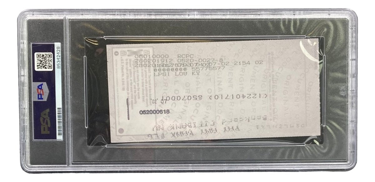 Johnny Unitas Baltimore Colts Autographed Signed Bank Check #7527 PSA Certified - Rare Football Memorabilia for Collectors & Sports Fans Display