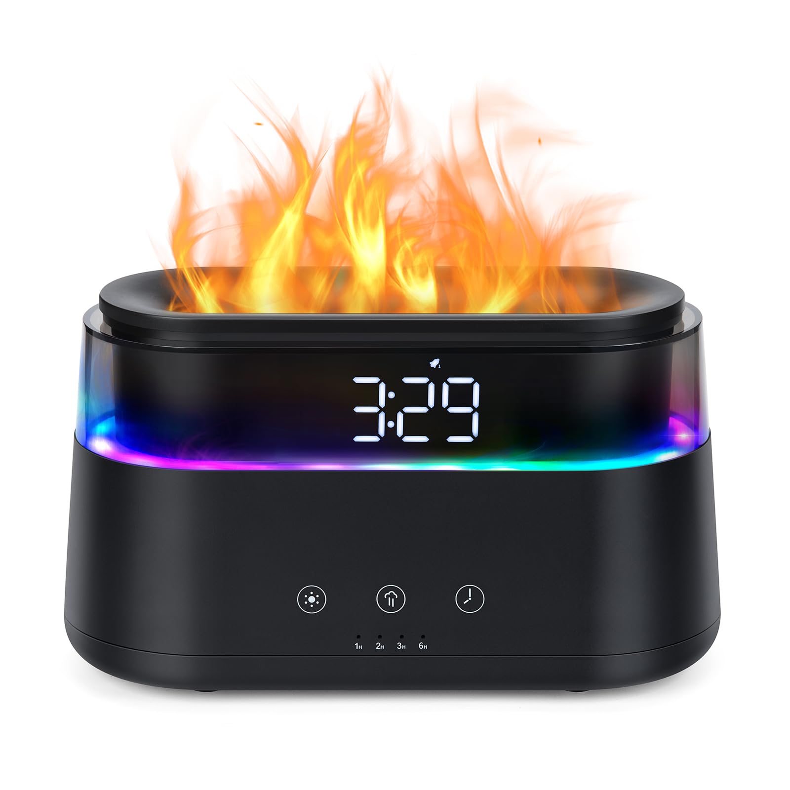LAVONE Essential Oil Diffuser with Digital Alarm Clock - 21 LED Color Changing, Timer & Auto-Off, Cool Mist Humidifier for Aromatherapy in Bedroom, Office, Yoga Studio | Perfect for Relaxation, Sleep Aid & Stress Relief