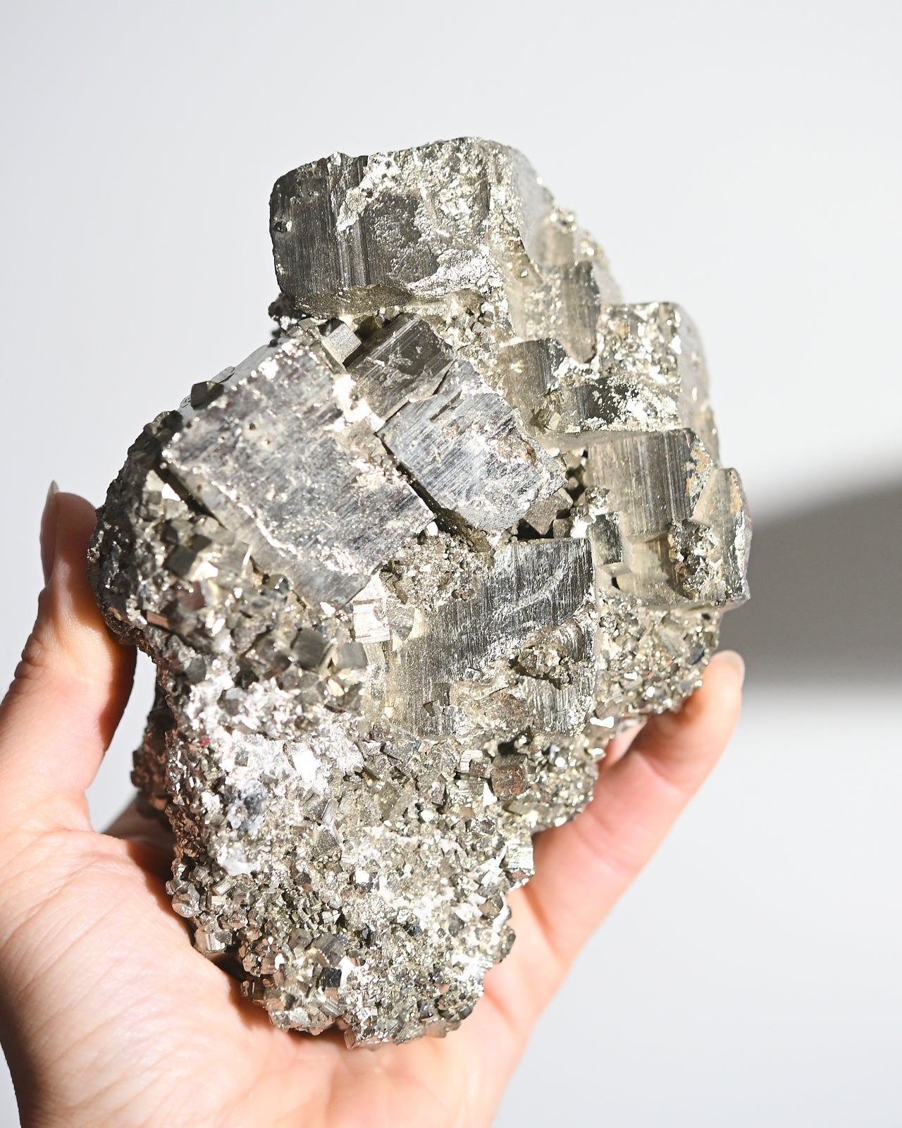 Natural Cubic Pyrite Cluster - 3.1lbs Raw Mineral Specimen for Crystal Healing, Meditation & Home Decor | Perfect for Collectors, Reiki Energy Work & Feng Shui