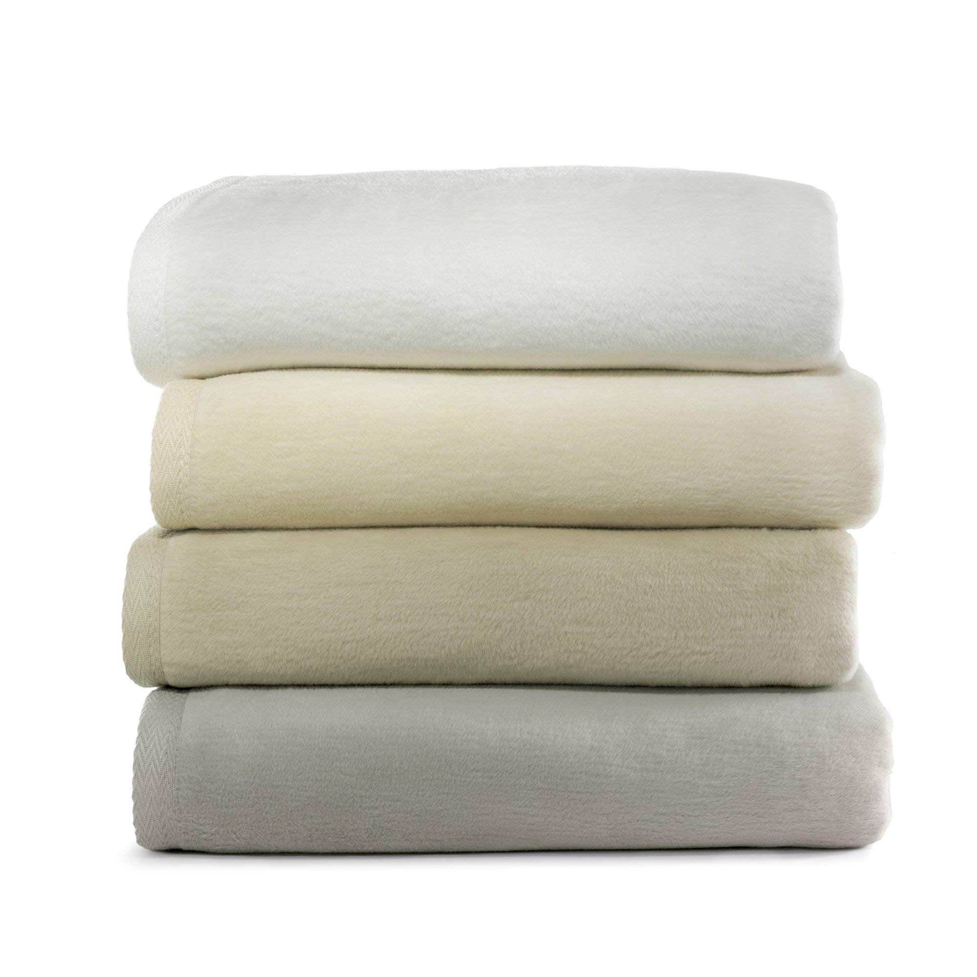 Peacock Alley All Seasons Luxury Cotton Blanket - 100% Long Staple Soft Cotton Blanket for Bed, Sofa & Crib - King, California King, Flint Size - Perfect for Home, Hotel & Gift Giving
