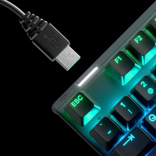 SteelSeries Apex 7 Mechanical Gaming Keyboard with OLED Display - Blue Switches - US QWERTY Layout - Perfect for FPS, MOBA & Esports Gaming
