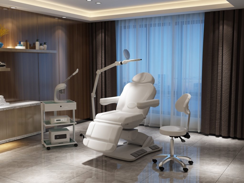 SilverFox 2246EBS Electric 4-Motor Professional Esthetician Facial Bed with Memory Function - Perfect for Spa, Salon & Dermatology Clinics