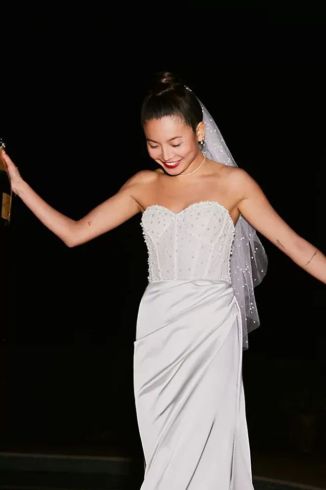 Watters Tilly Gown - Elegant A-Line Wedding Dress with Lace Details | Perfect for Bridal, Formal Events & Special Occasions