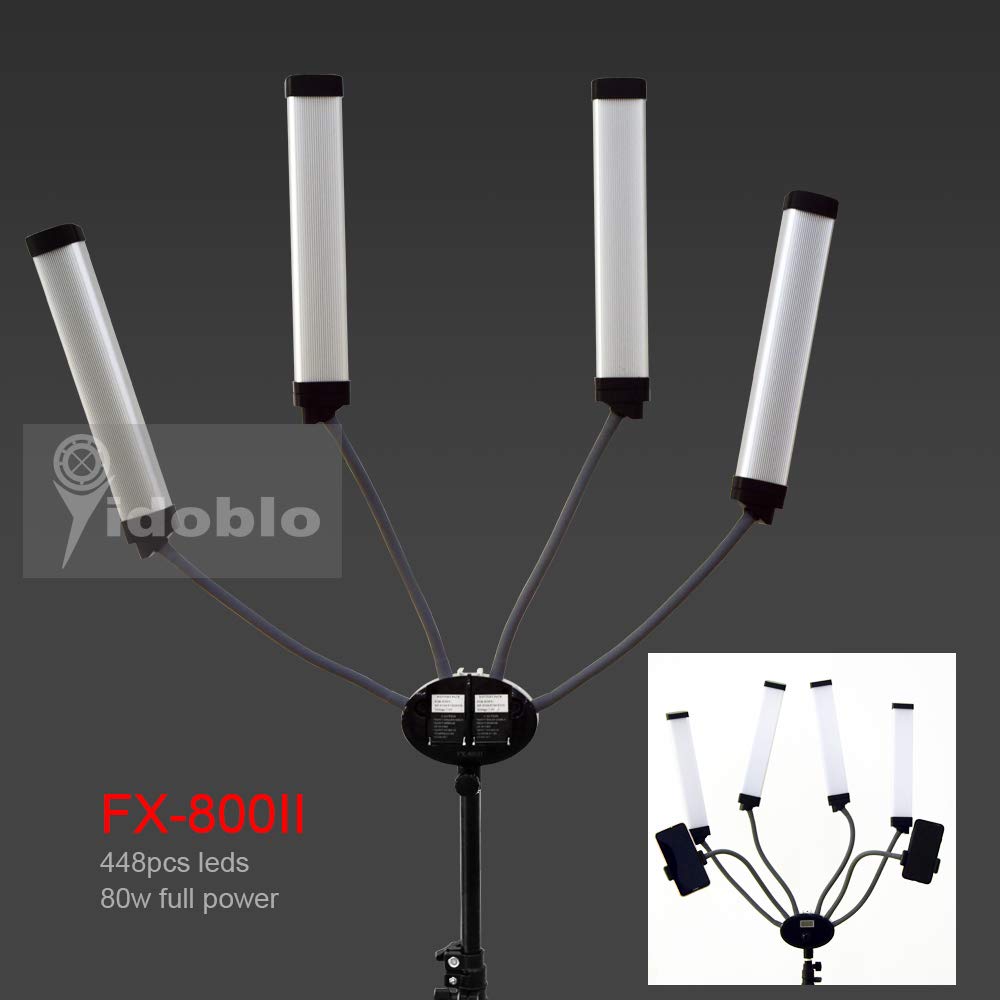 Yidoblo FX-800ii 50W Foldable LED Ring Light with 3200K-5500K Color Temperature, 4 Adjustable Arms & USB Charging Port for Phone Camera, YouTube, TikTok, Makeup Videos - Perfect for Home Studio, Vlogging, Live Streaming & Product Photography (Tripod & Bag Not Included)