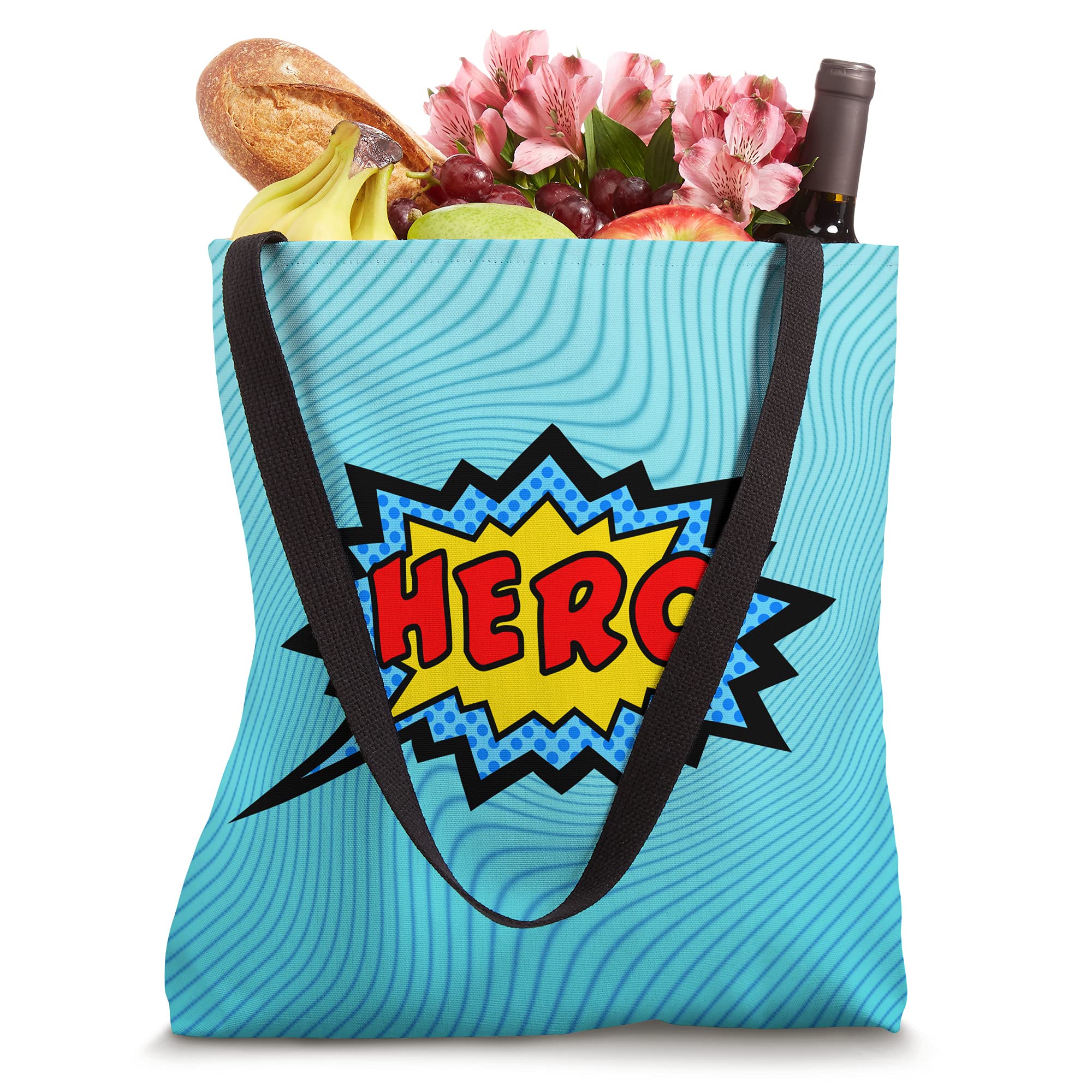 Superhero Comic Speech Bubble Tote Bag - Funny Pop Art Design for Fans - Perfect for Conventions, Cosplay & Everyday Use