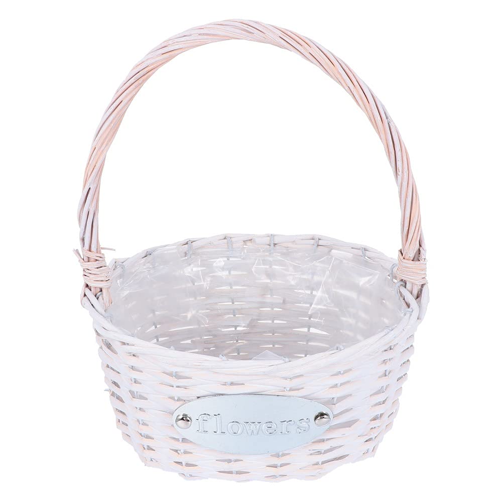 1pc Woven Flower Storage Basket - Portable Picnic Hamper for Wedding, Party & Photo Props | Perfect for Outdoor Gatherings, Bridal Showers & Home Decor