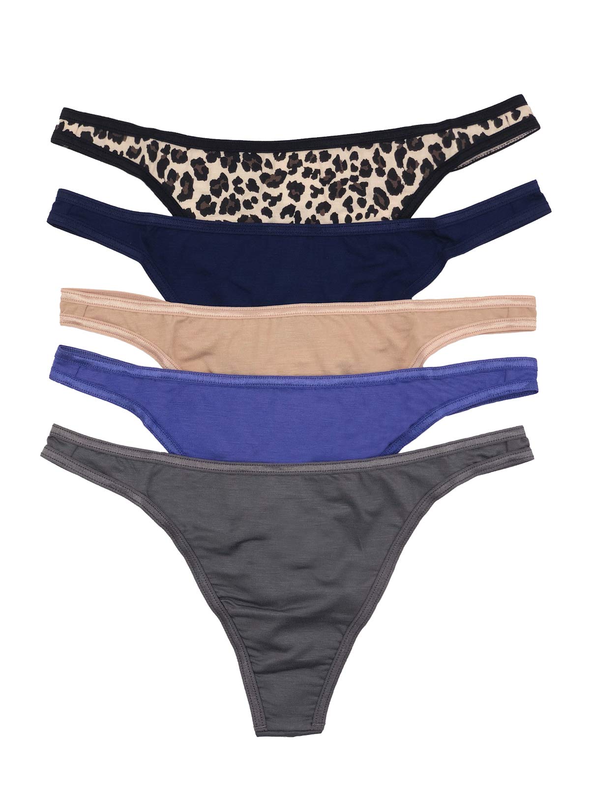 Felina So Smooth Modal Low Rise Thong Panties - Ultra Soft Underwear for Women, Comfortable Everyday Wear, Seamless Under Clothes, Perfect for Yoga & Lounge