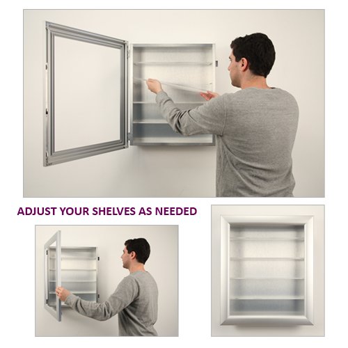 24x72 Shadow Box Display Case with Glass Shelves - Metal Framed Super Wide Face (7