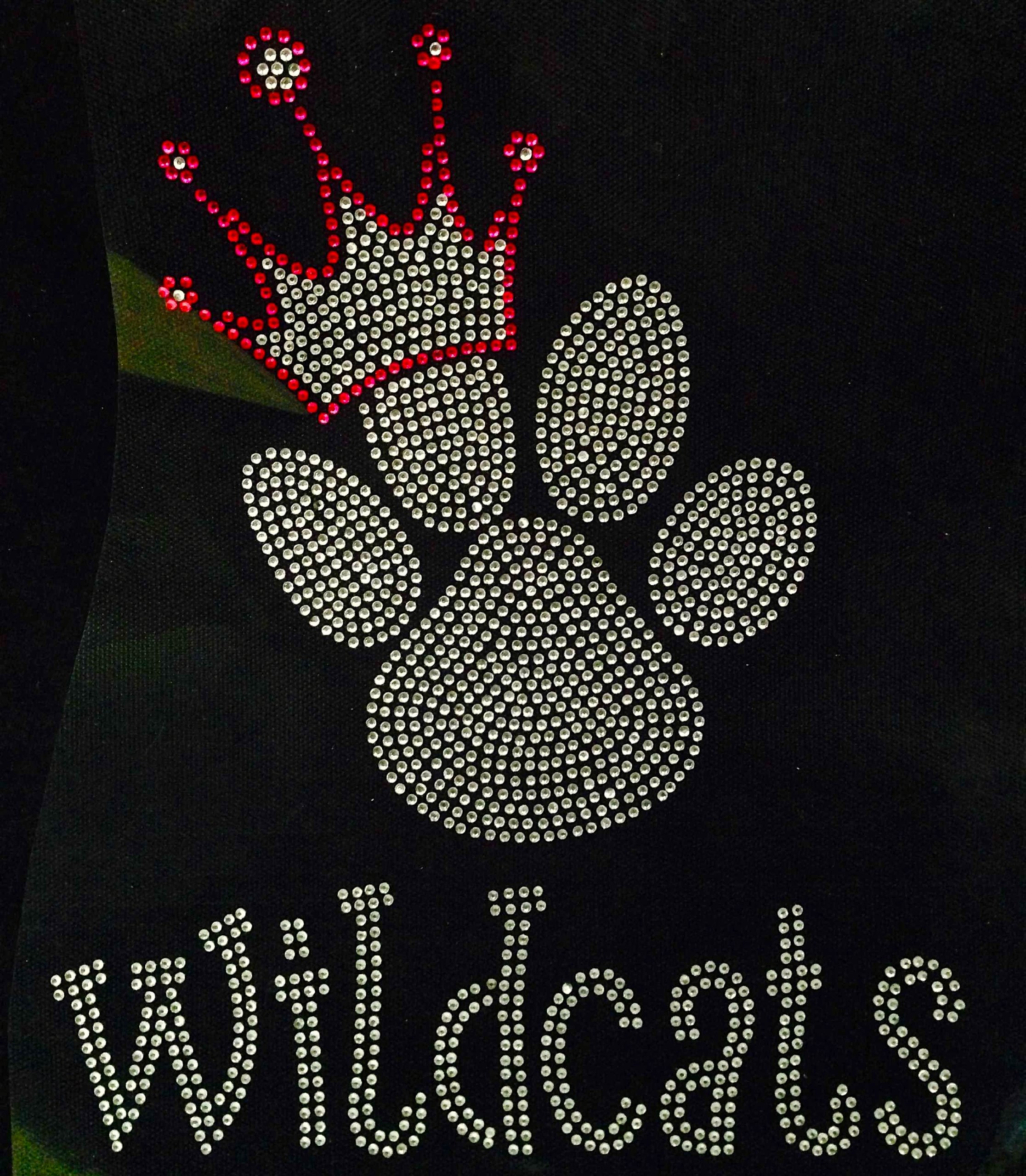 Wildcats Rhinestone Iron-On Transfer with Crown Design - Perfect for DIY T-Shirts, Hoodies & Team Apparel Customization