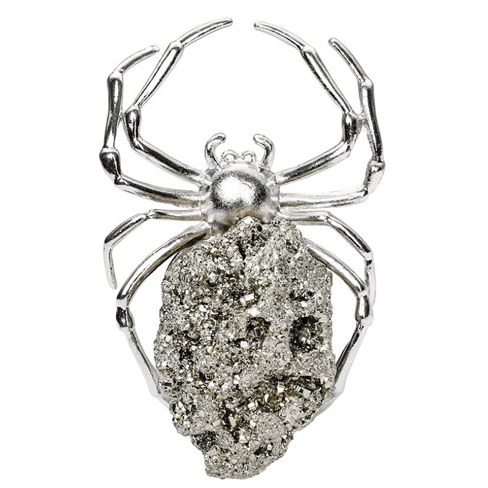 Wwxuanke Alloy Crystal Spider Decor - Cute Silver Spider-Shaped Ornament for Home, Office & Desktop - Perfect for Halloween, Gothic Decor & Gift Giving