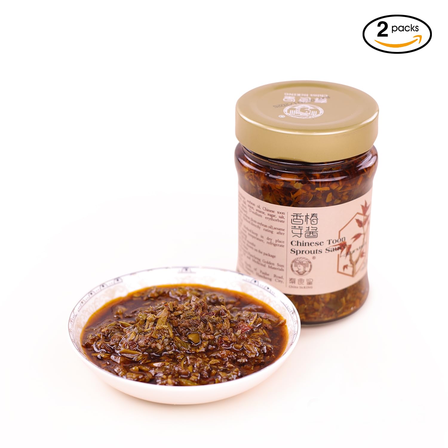 Chins licKING Chinese Toon Sprout Sauce - 7.05oz Hot Chili Spicy Bean Sauce with Chili Oil | Low Sugar, Natural Flavor | Perfect for Stir-Fry, Noodles & Dumpling Dipping