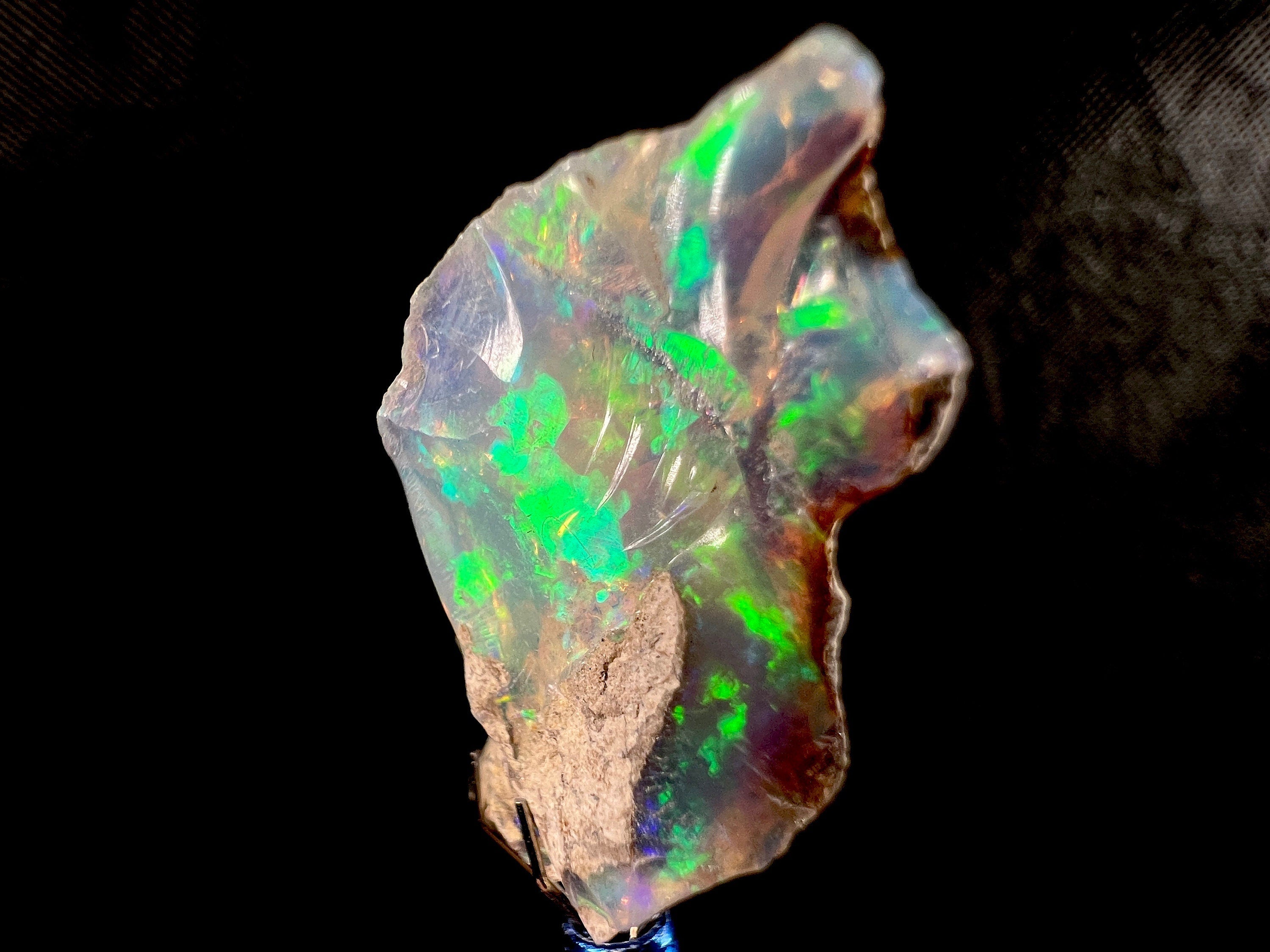 Premium 4A Welo Opal Raw Crystal - Certified Cutting Grade Opal Gemstone for Jewelry Making (50606) | Ideal for Rings, Necklaces & Handcrafted Designs