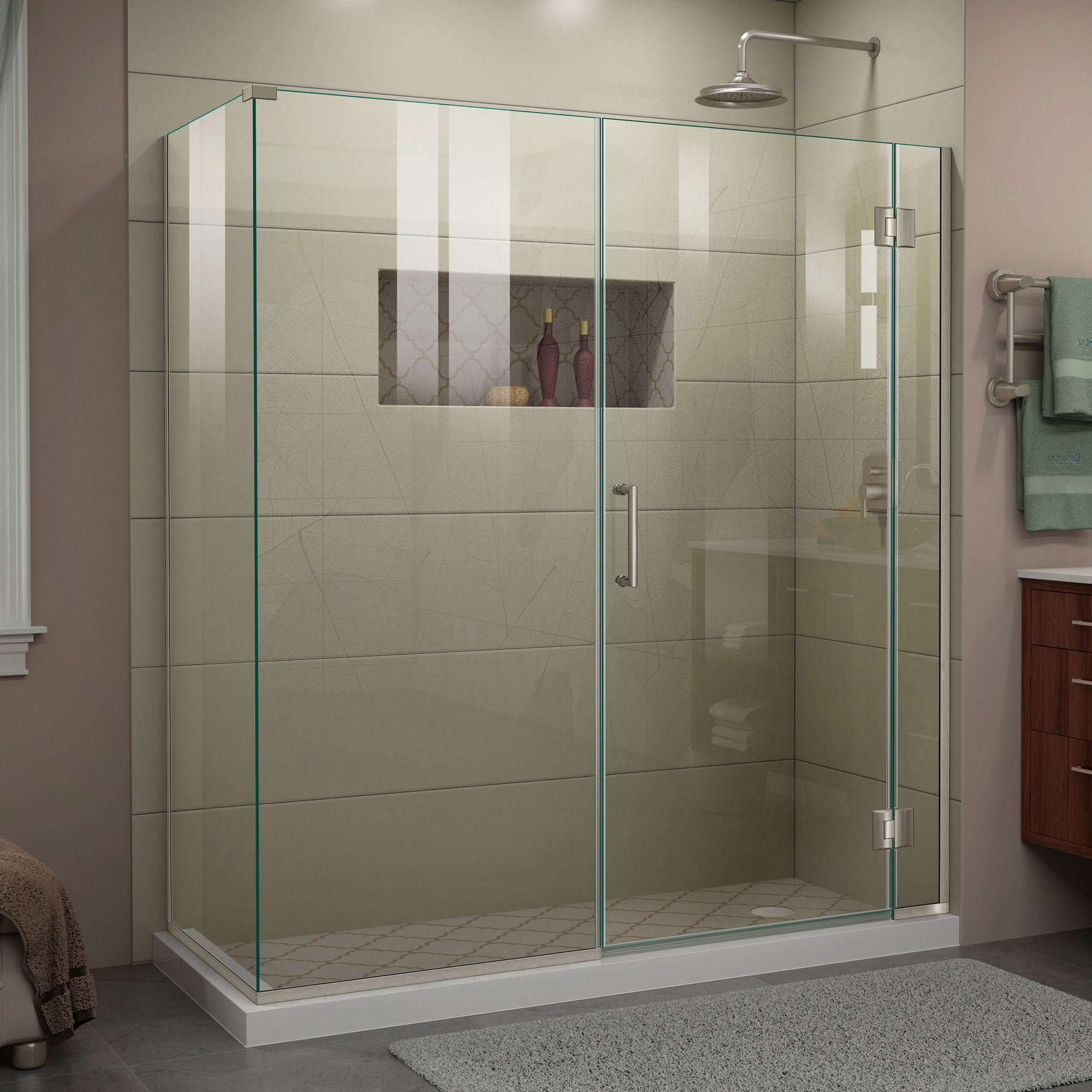 DreamLine Unidoor X Frameless Hinged Shower Enclosure - 64.5