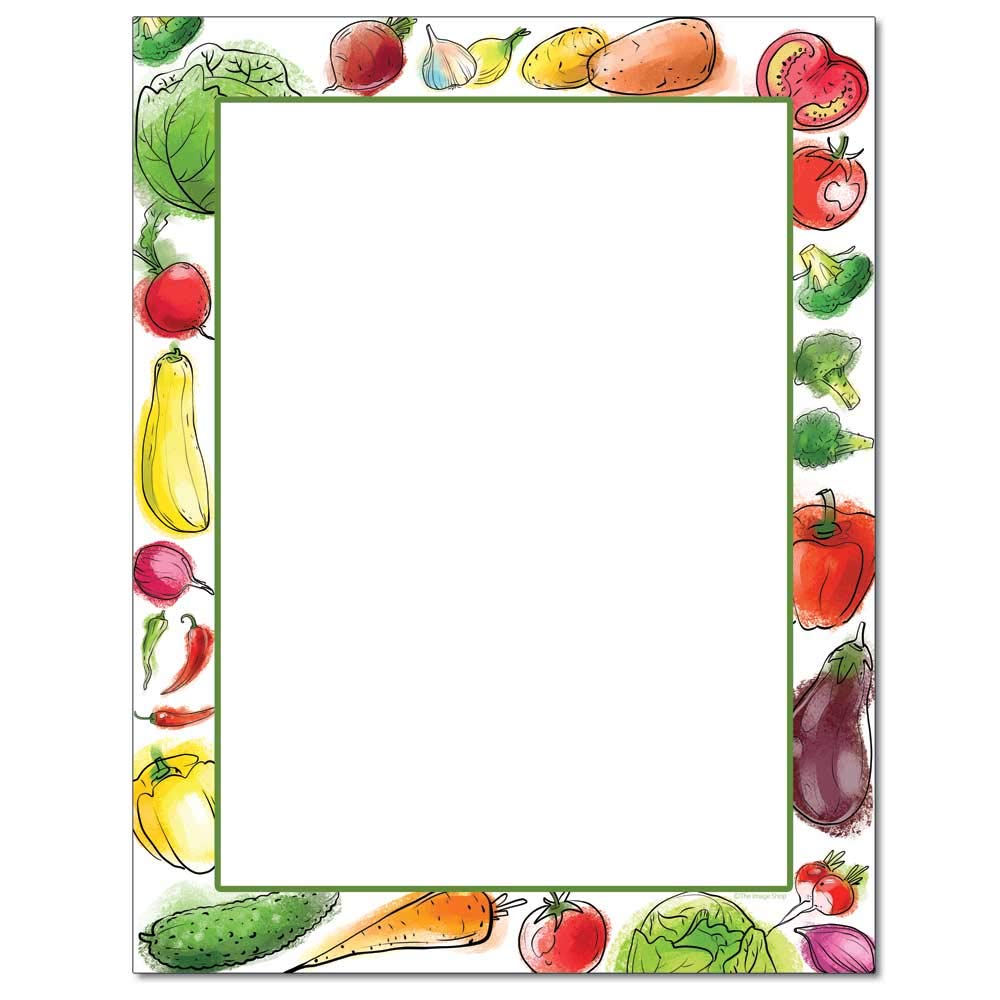 Premium Veggies-Themed Letterhead Paper - 100 Sheets for Laser & Inkjet Printers | Perfect for Office Stationery, Business Correspondence & Creative Projects