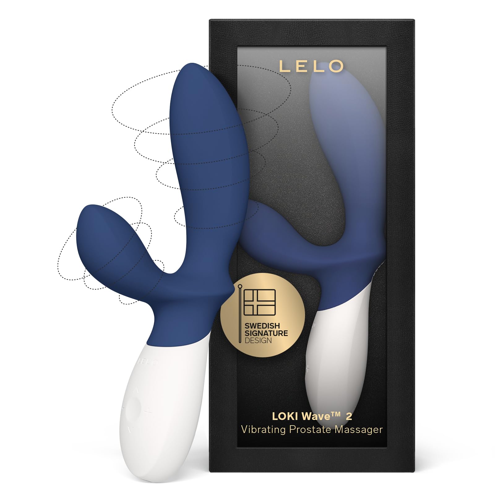 LELO Loki Wave 2 Prostate Massager for Men - 12 Vibration Modes, Waterproof Anal Plug Sex Toy for Male Pleasure | Perfect for Couples Play, Solo Exploration & Sensual Enhancement (Base Blue)