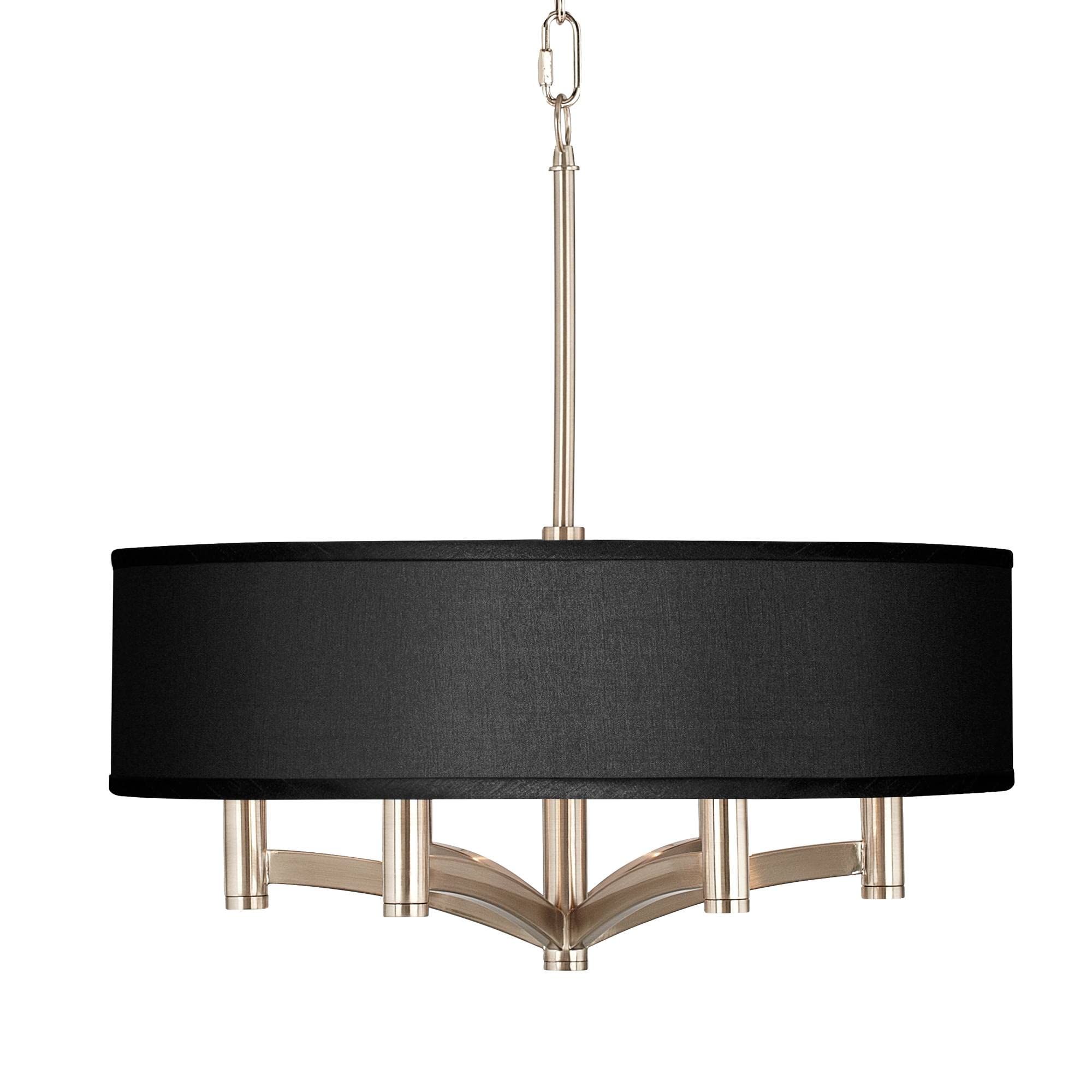 Elegant Black Faux Silk 6-Light 20