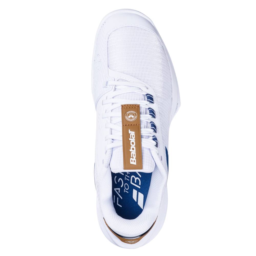 Babolat Jet Tere 2 AC Wimbledon Women's Tennis Shoes - White & Navy - Lightweight Performance Court Shoes for Women - Perfect for Tennis Matches & Training Sessions