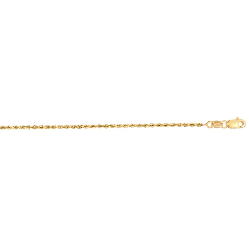 14K Gold 1.4mm Diamond Cut Royal Rope Chain Necklace for Women - Elegant Jewelry Gift for Anniversary, Valentine's Day & Special Occasions