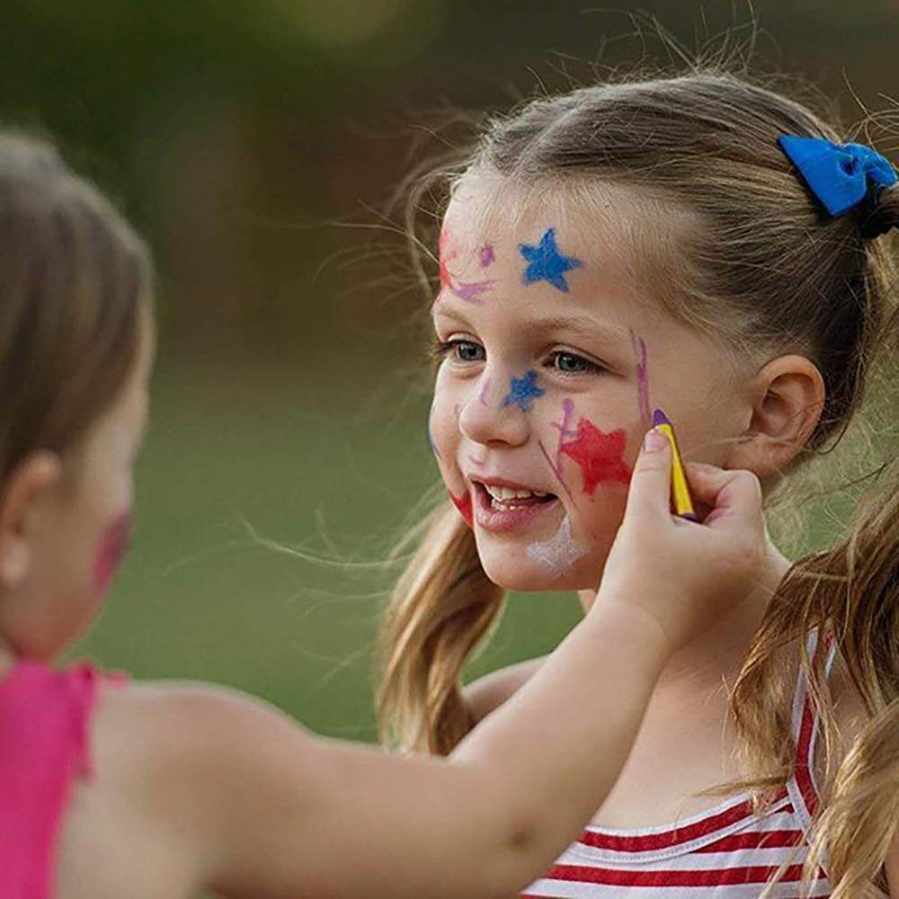 24 Colors Face and Body Paint Crayons - Non-Toxic Washable Tattoo Sticks for Halloween, Cosplay, Face Painting & Kids Party Makeup