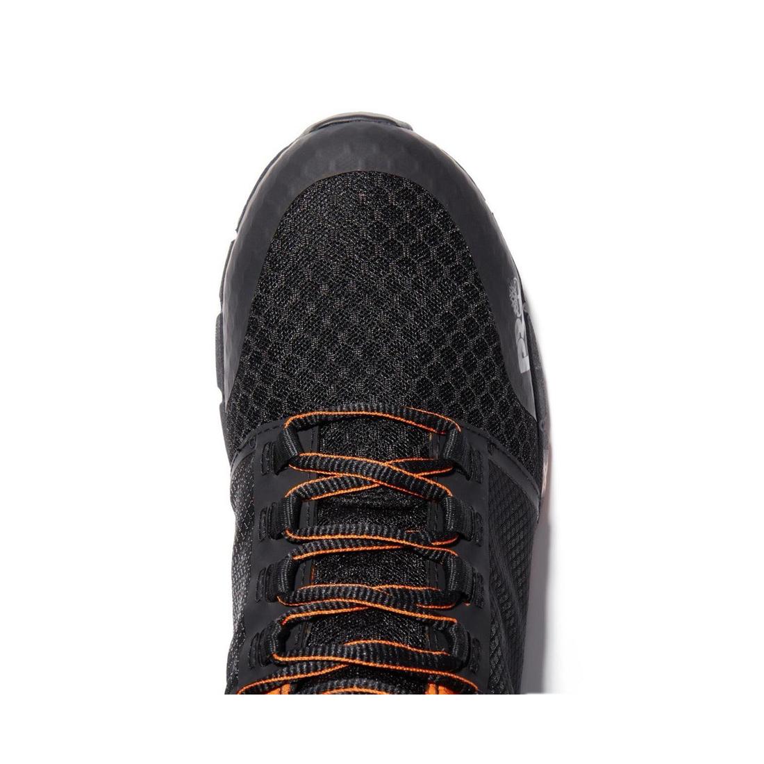 Radius Composite Toe Work Boots for Men - Black/Orange Safety Shoes - Lightweight & Comfortable for Construction, Warehouse & Outdoor Work