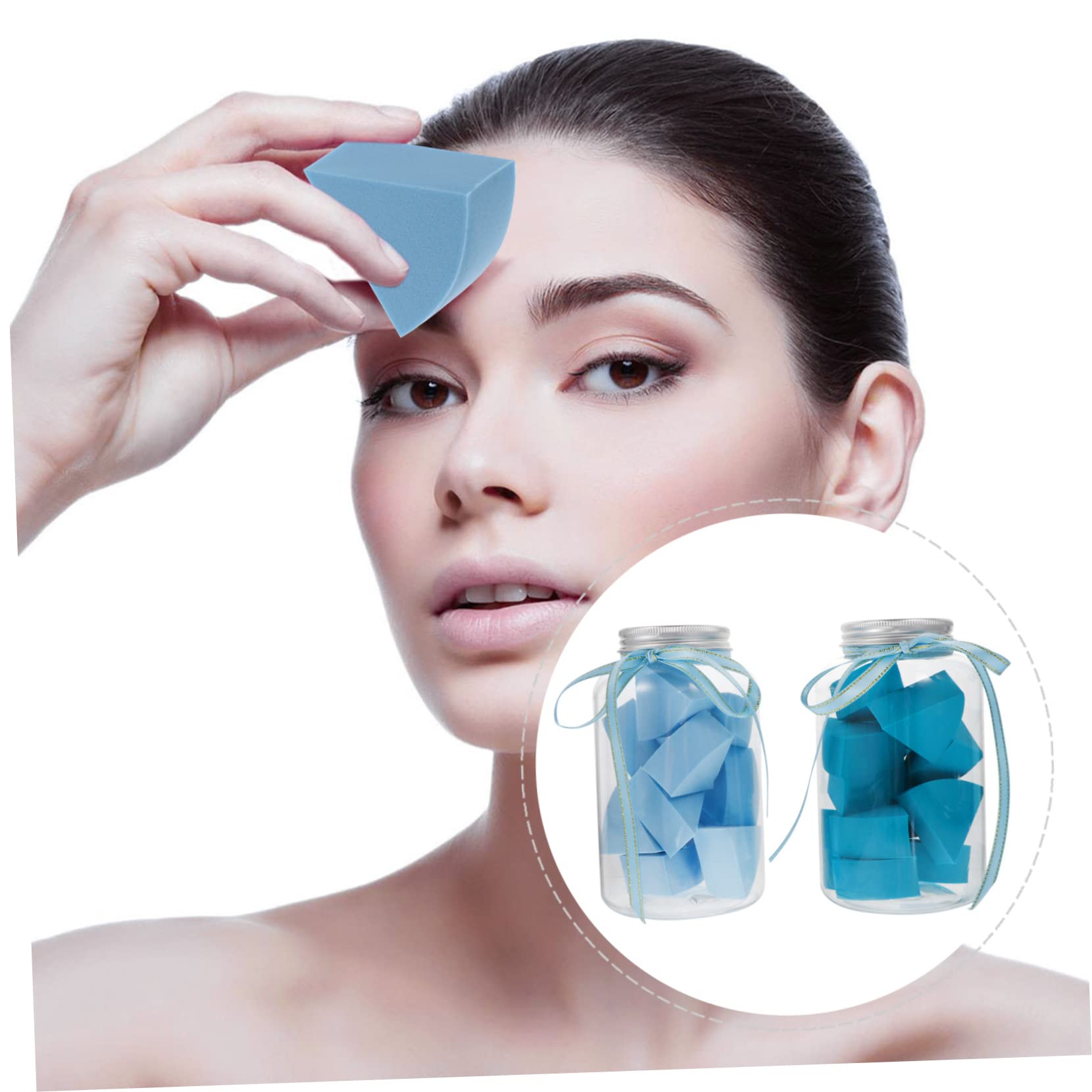 FOMIYES 2 Pack Makeup Sponge Set - Dry & Wet Beauty Blender for Foundation & Concealer | Hydrophilic Polyurethane Sponge in Bottle Capsule | Perfect for Liquid, Cream & Powder Makeup Application