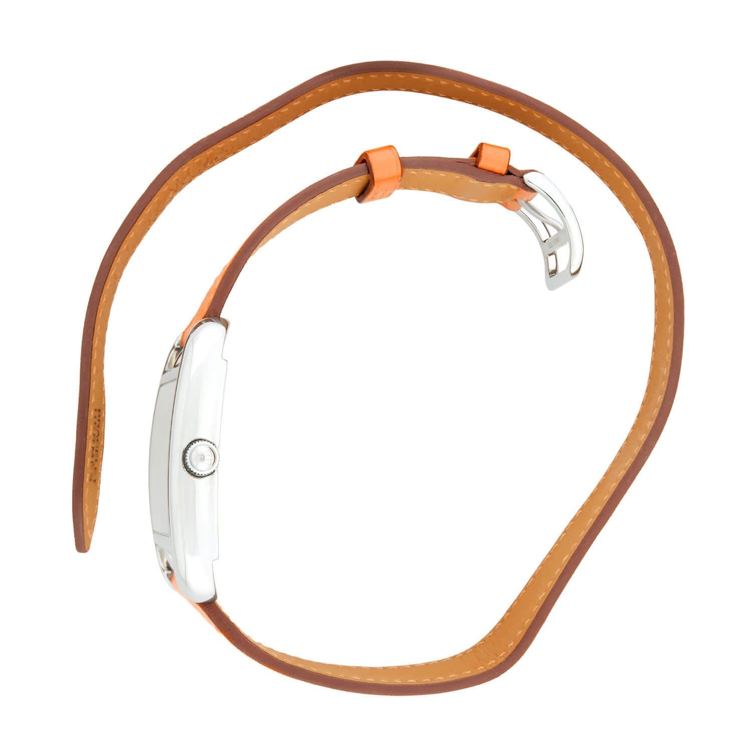 Hermes Cape Cod Tonneau Wrap Around Watch for Women - Luxury Leather Strap Dress Watch - Perfect for Business, Parties & Special Occasions