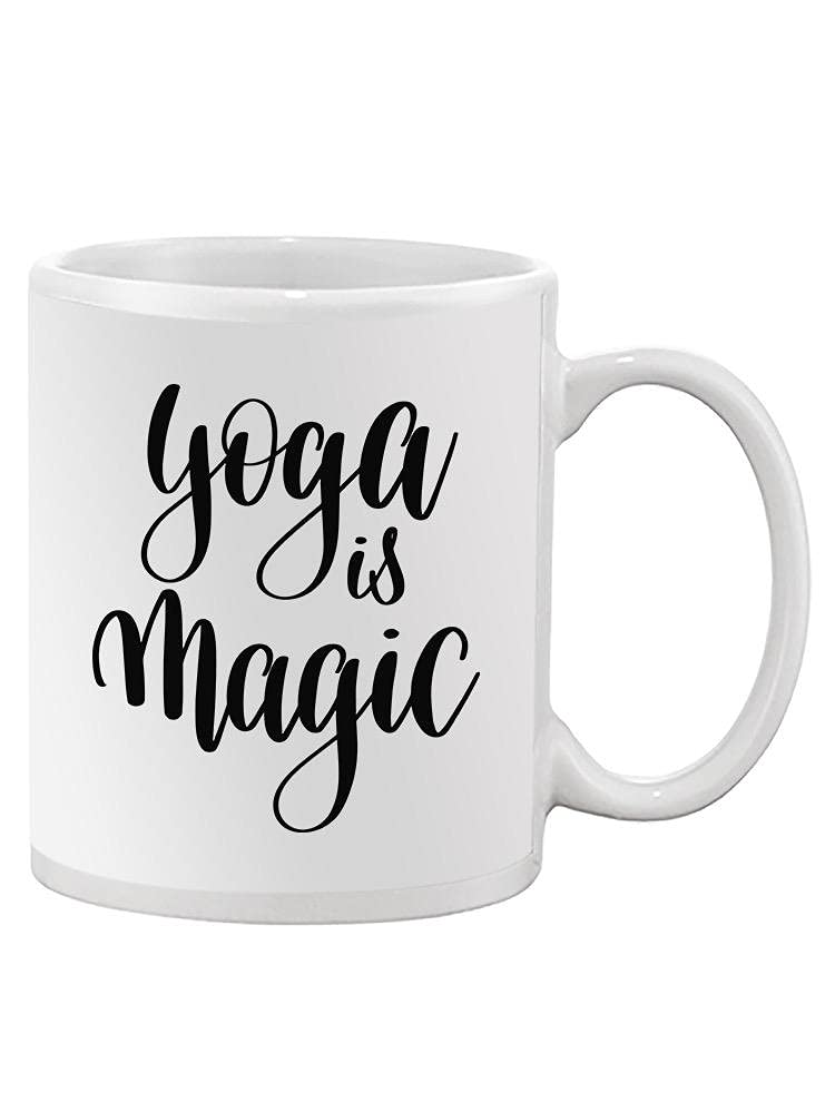 Smartprints Yoga Is Magic Ceramic Coffee Mug - 11oz Insulated Travel Tumbler for Hot & Cold Drinks - Perfect Gift for Yoga Lovers, Teachers & Meditation Enthusiasts - Great for Home, Office & Studio Use