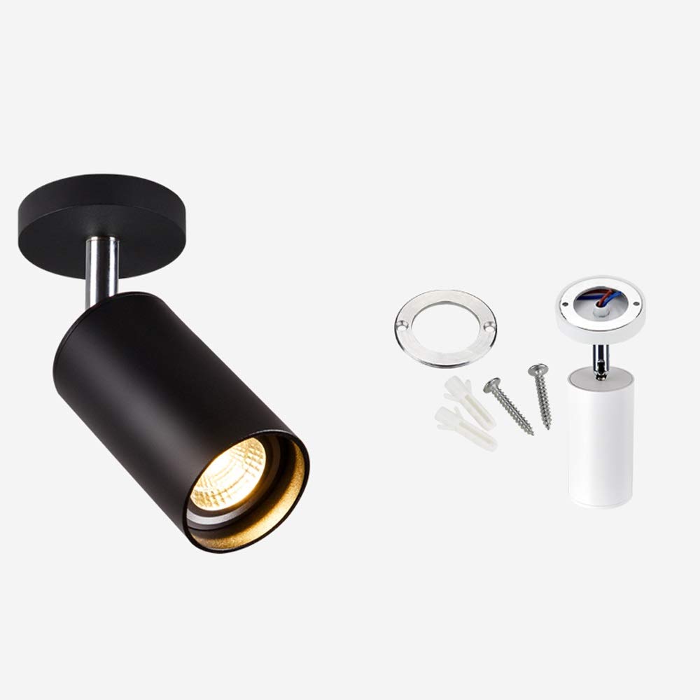 2 Pack Adjustable LED Wall Sconce - Rotatable GU10 Ceiling Spotlight Fixture in White/Black/Gold | Energy Efficient A++ Bedside Reading Lamp | Perfect for Living Room, Bedroom & Hallway Lighting