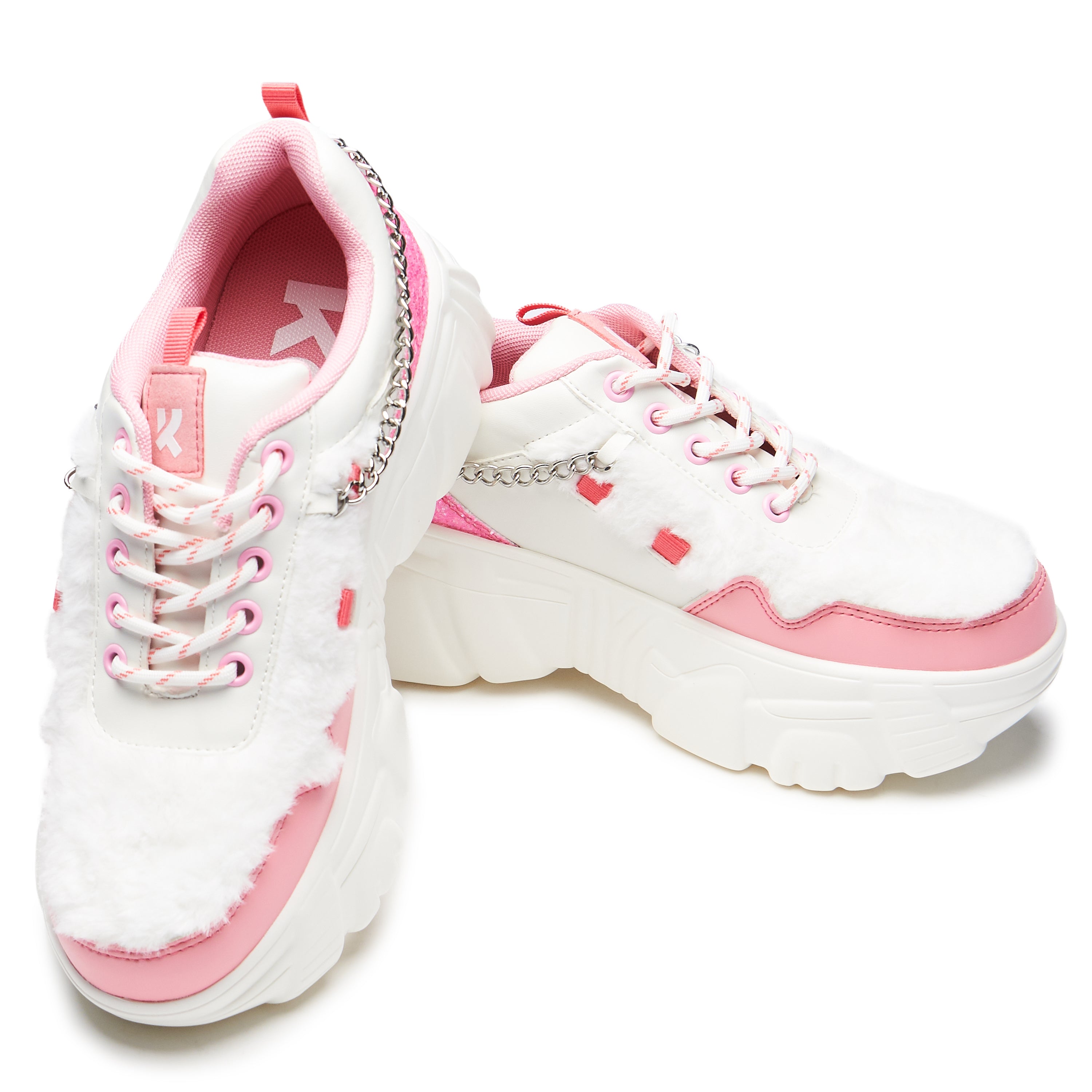 Kawaii Cryptid Chain Sneakers - Stylish White Platform Trainers for Women | Perfect for Casual Wear, Street Fashion & Cosplay Outfits