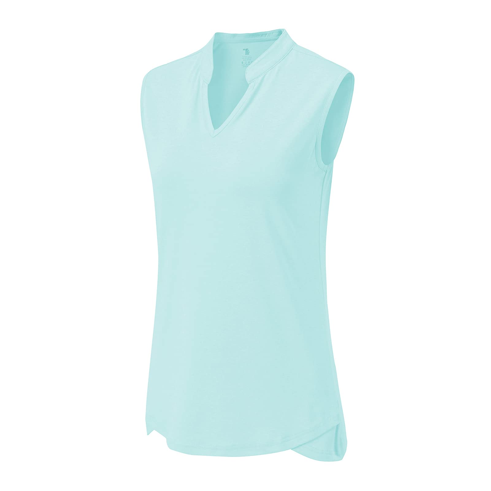 BASUDAM Women's Sleeveless Golf Polo Shirts - Breathable Quick Dry Athletic Top for Tennis, Running & Workouts | V-Neck Collarless Design for Comfort & Style