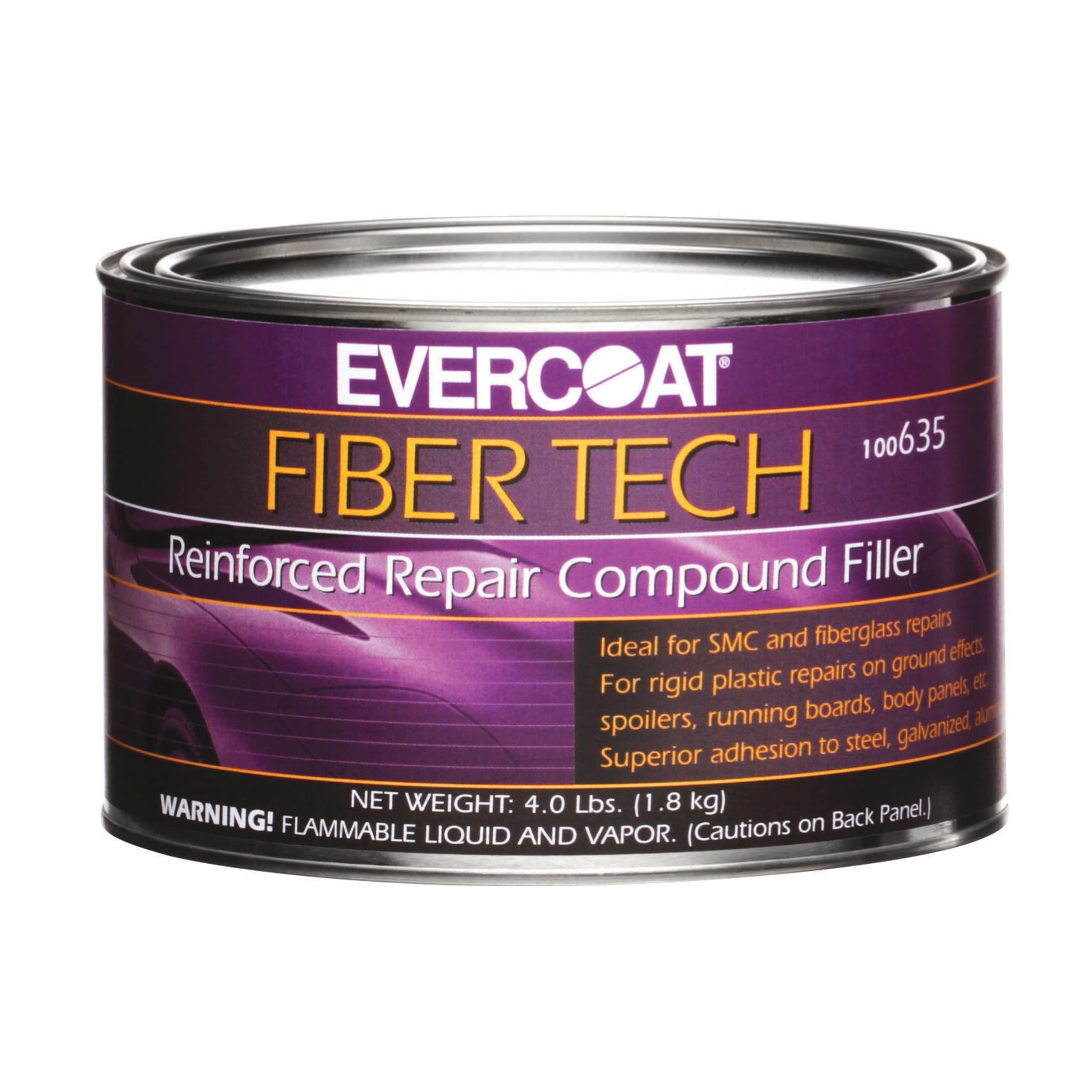 Evercoat Fiber Tech Reinforced Repair Compound for Galvanized Steel, Aluminum & Metal Surfaces - 64 Fl Oz (Half Gallon) - Professional Auto Body Filler for Rust Repair, Dent Fixing & Surface Restoration