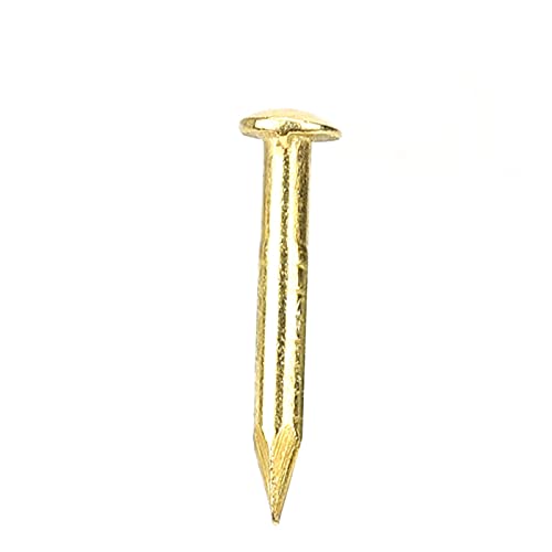A K Homes - 4 Styles Round Head Brass Nails, 100Pcs High Quality Furniture Nails for Home Decor, DIY Projects & Woodworking (10mm Length) - Perfect for Upholstery, Cabinetry & Crafting
