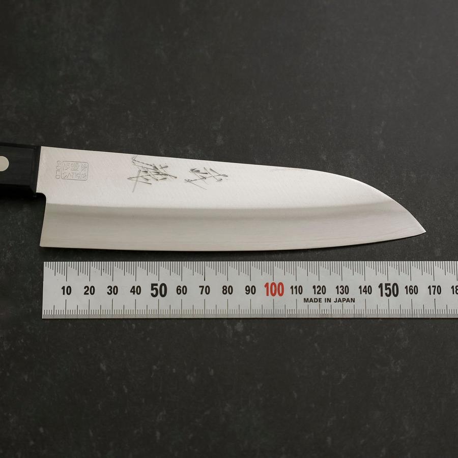 Premium Santoku Knife 165mm - VG-1 Stainless Steel Blade with Polished Finish & Ergonomic Black Handle - Perfect for Slicing, Dicing, and Chopping Vegetables, Meat, and Fish in Professional Kitchens or Home Cooking