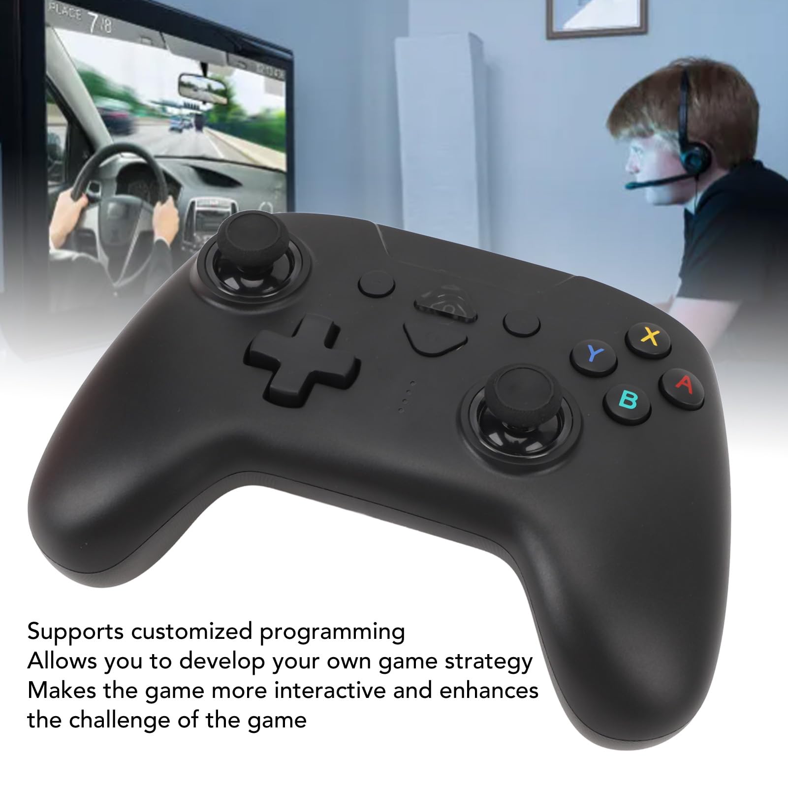 Garsent Wireless Gaming Controller with RGB Lighting, Programmable Back Buttons & Vibration Feedback - Perfect for PC, PS4, PS5 & Xbox Gaming Sessions
