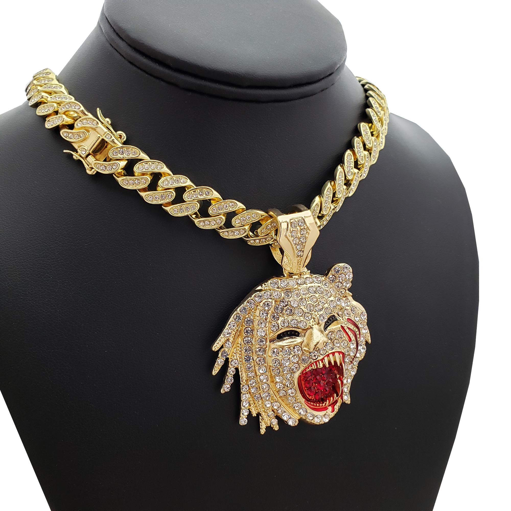 18K Gold Plated Hip Hop Half Man Half Beast Pendant & 18