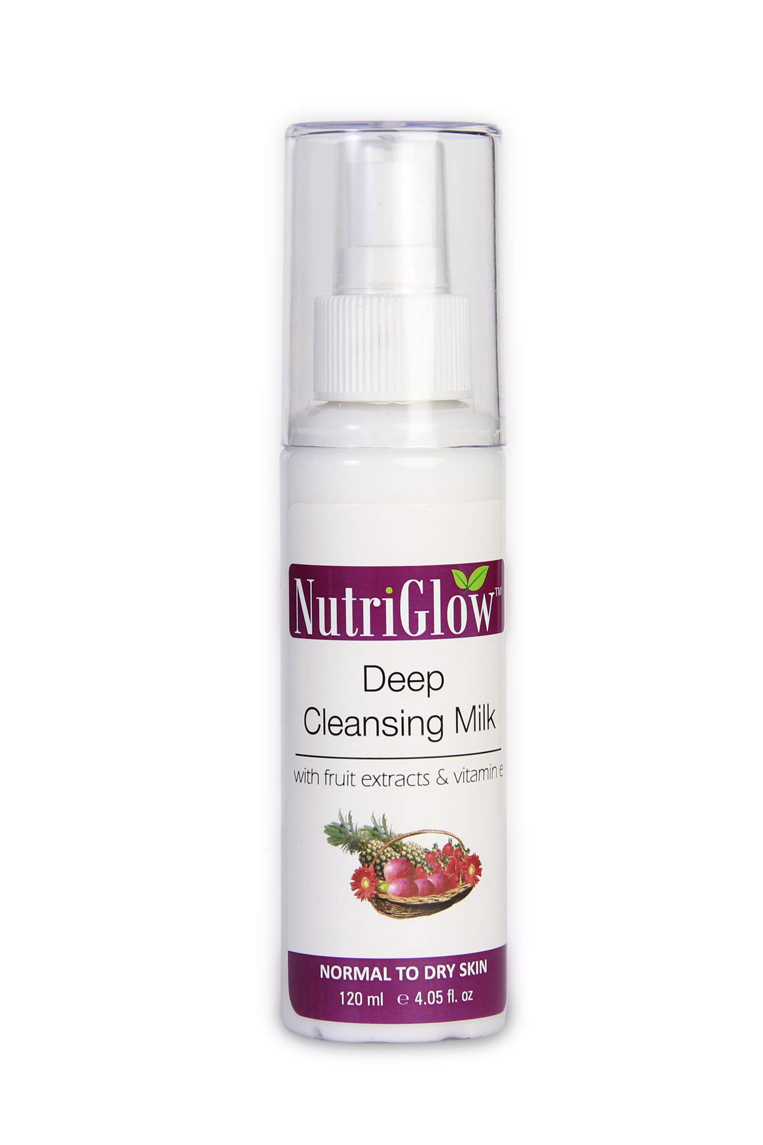 NutriGlow Deep Cleansing Milk with Fruit Extracts & Vitamin E - 120ml (Pack of 2) | Gentle Face Wash for Radiant Glow & Clear Skin | Perfect for Daily Skincare Routine & Travel